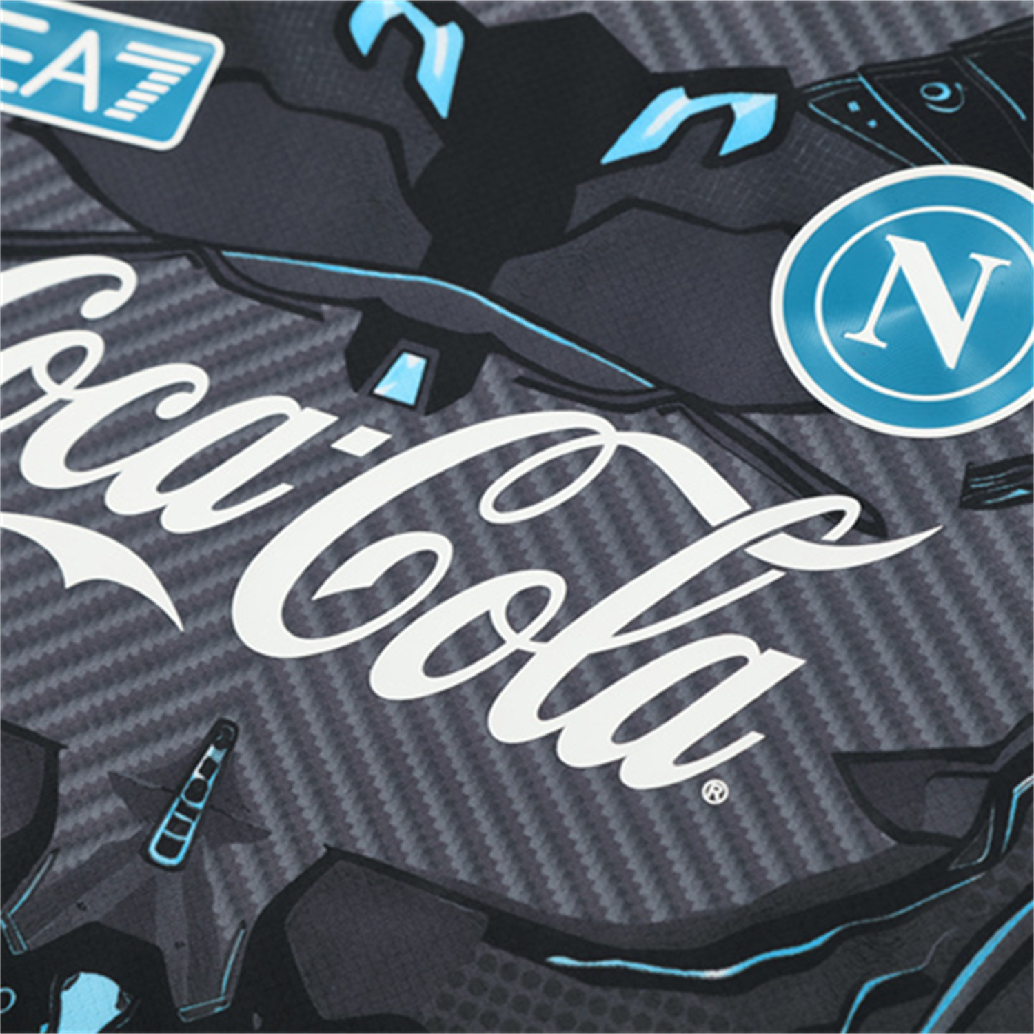 Napoli 25-26 Kids Short-Sleeve Training Set - Gray Mecha Top & Black Shorts - UnitedFutballJersey