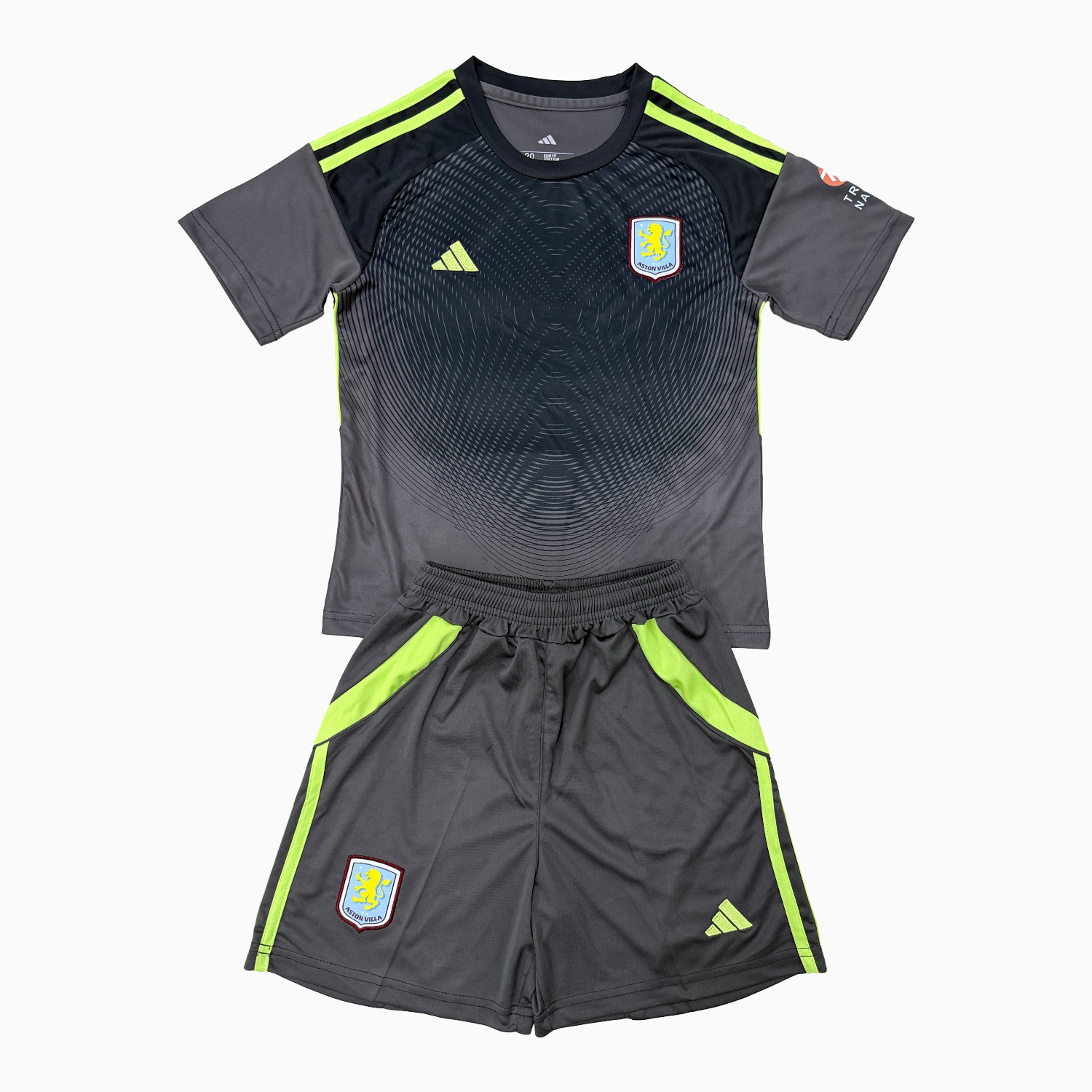 Aston Villa 25-26 Black Goalkeeper Kids Kit - UnitedFutballJersey