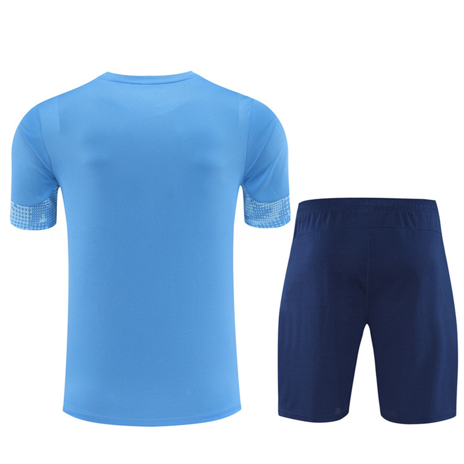 Manchester City 25-26 Kids Short-Sleeve Training Set - Light Blue Camouflage Top & Deep Blue Shorts - UnitedFutballJersey