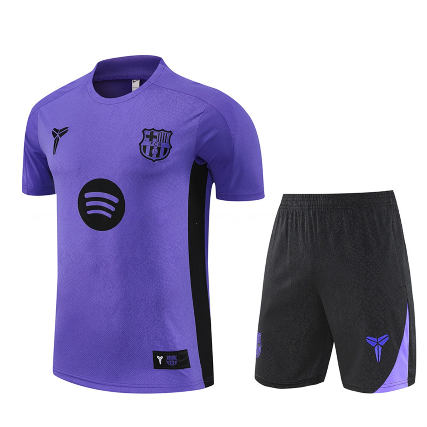 Barcelona 25-26 X KB Short-Sleeve Training Set - Purple Top & Black Shorts - UnitedFutballJersey