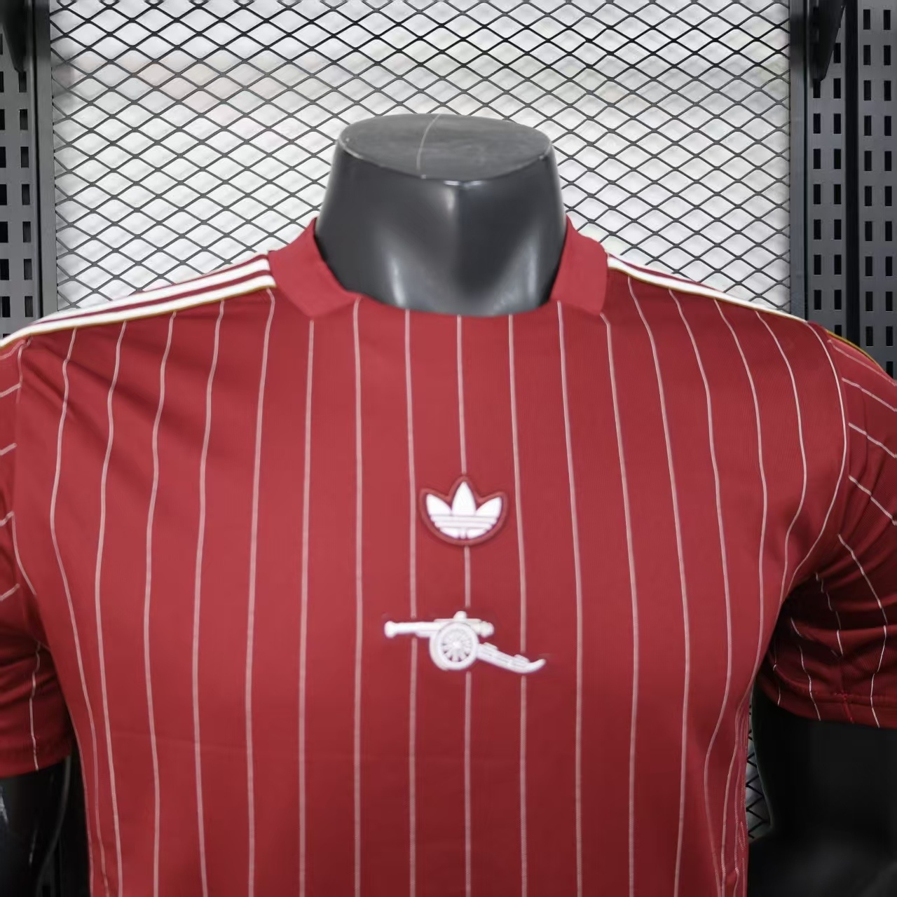 Arsenal 25-26 Trefoil White Lines Red Travel Jersey - Player Version - UnitedFutballJersey