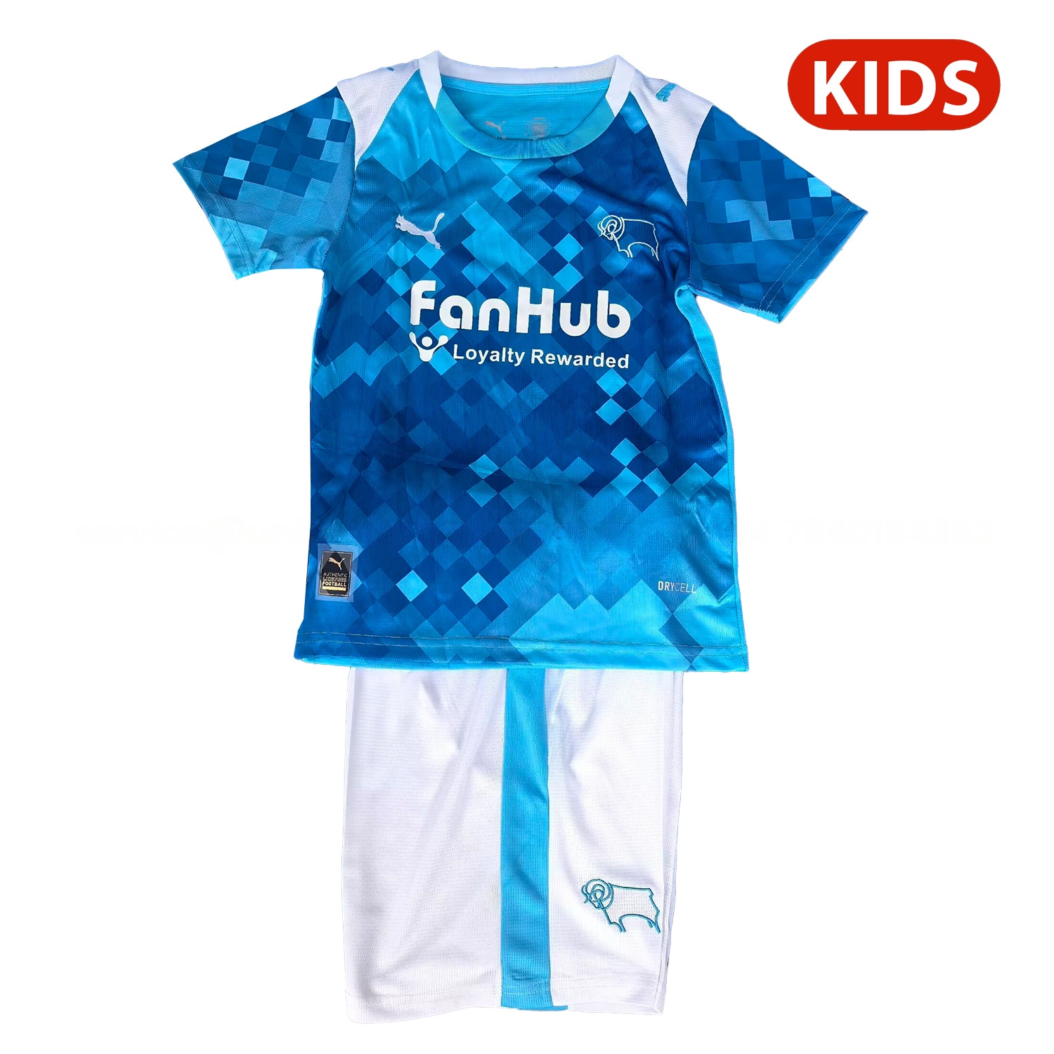Derby County 25-26 Third Blue Kids Kit - UnitedFutballJersey