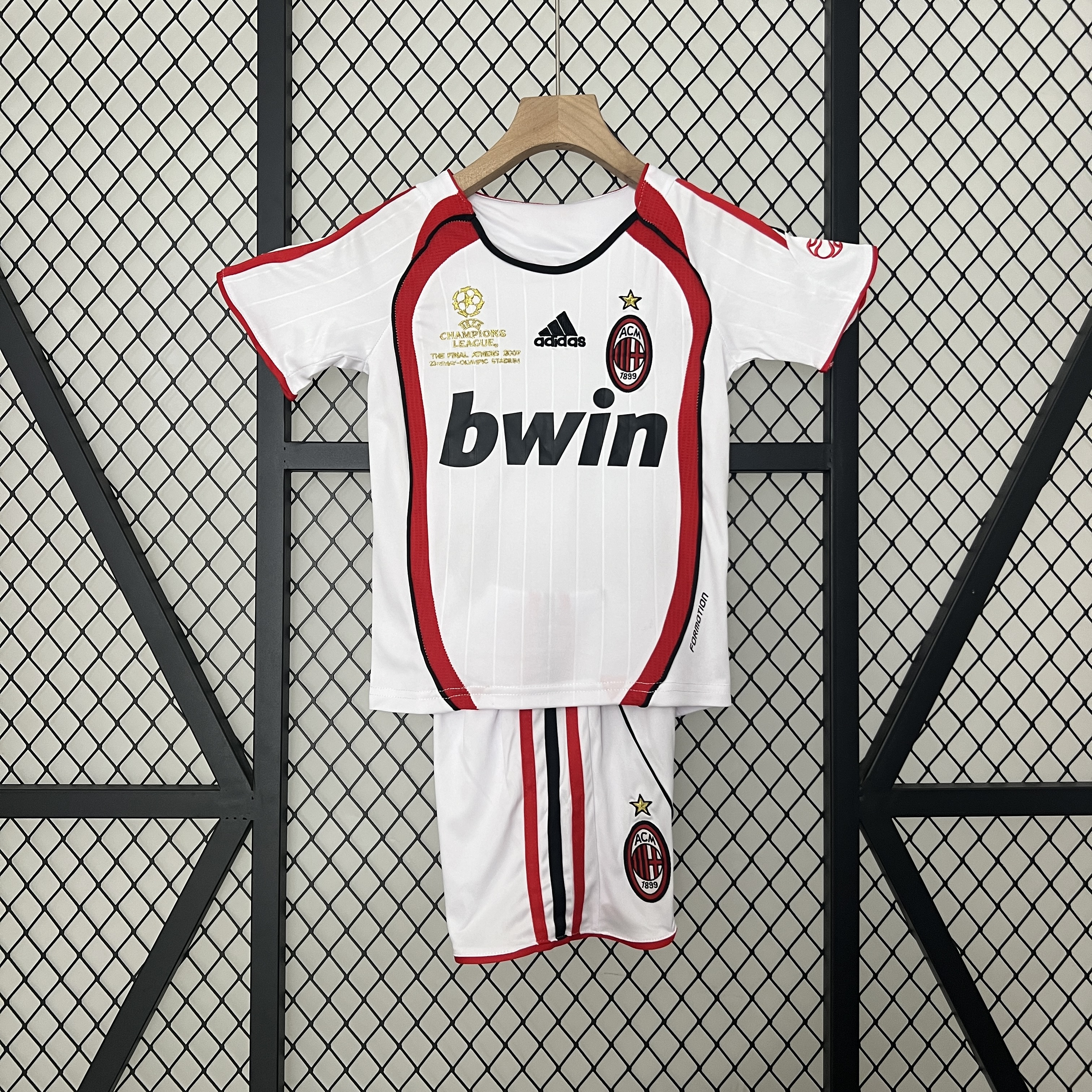 Retro AC Milan 2006-07 Away Stadium Kids Kit - Champions League Final - UnitedFutballJersey