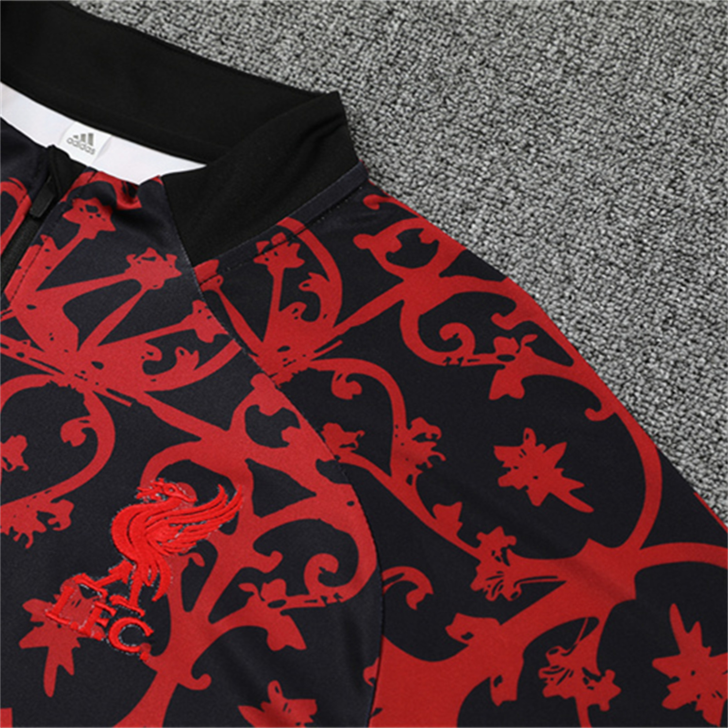 Liver.pool 25-26 Kids Long Sleeve Training Set - Red Camouflage Top & Blsck Pants - UnitedFutballJersey