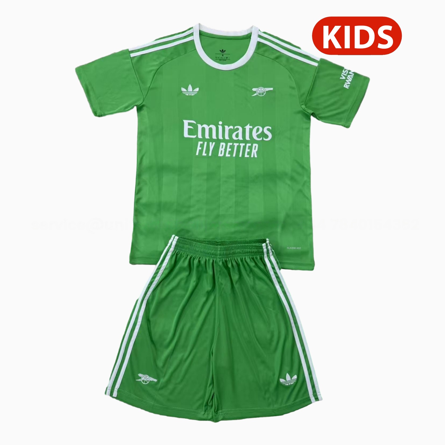Arsenal 25-26 Green Goalkeeper Kids Kit - UnitedFutballJersey