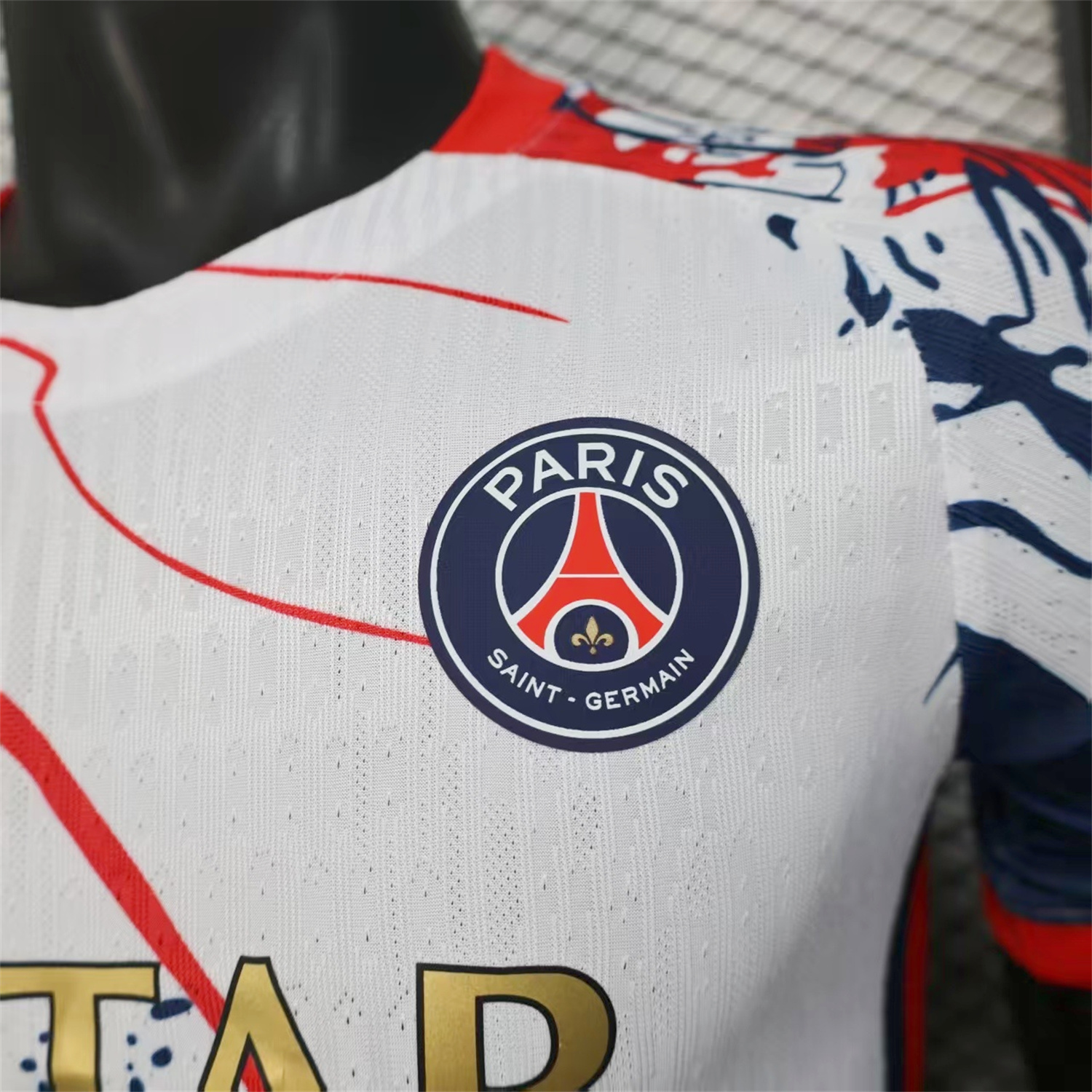 Paris Saint-Germain PSG 25-26 Red And Blue Lines White Special Jersey - Player Version - UnitedFutballJersey