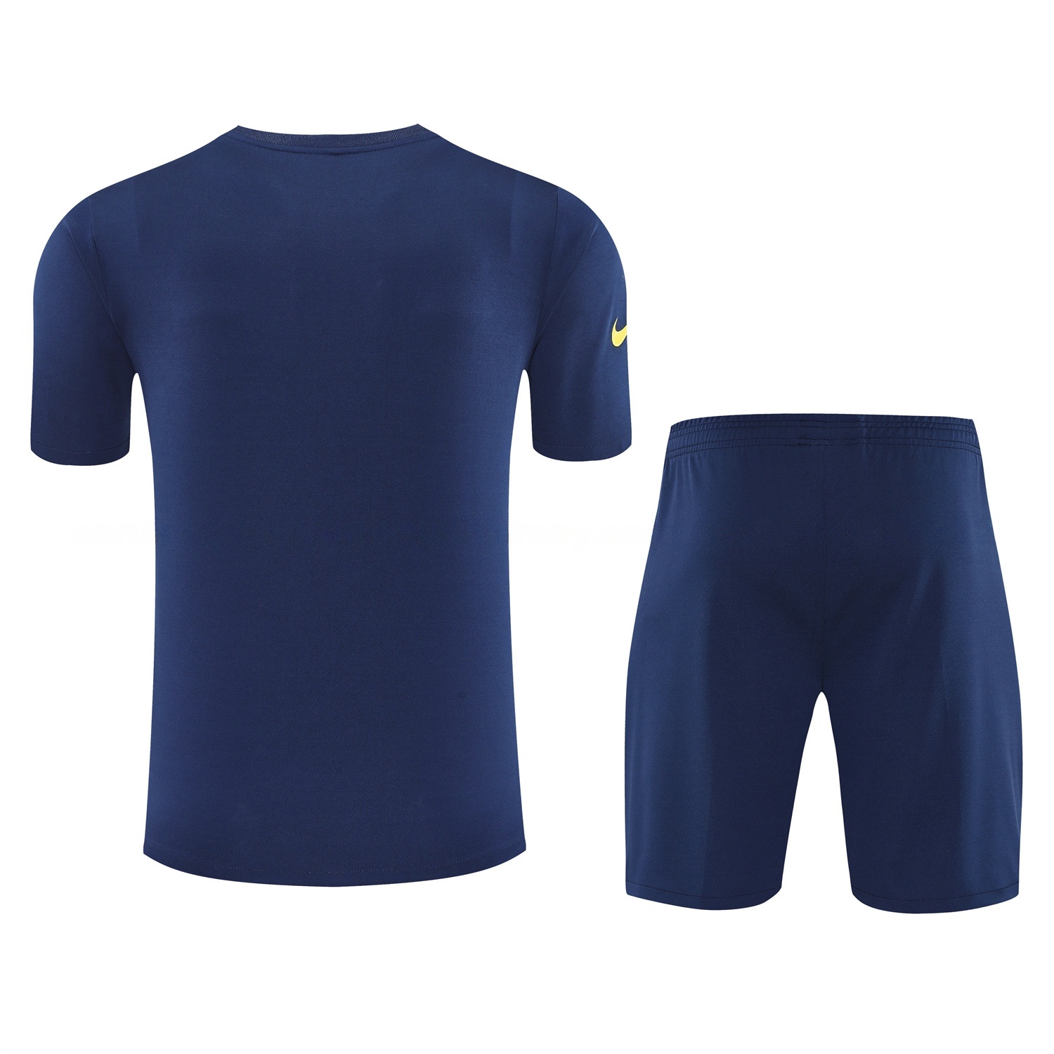 Atletico Madrid Short-Sleeve Training Set - Blue Yellow Top & Blue Shorts - UnitedFutballJersey