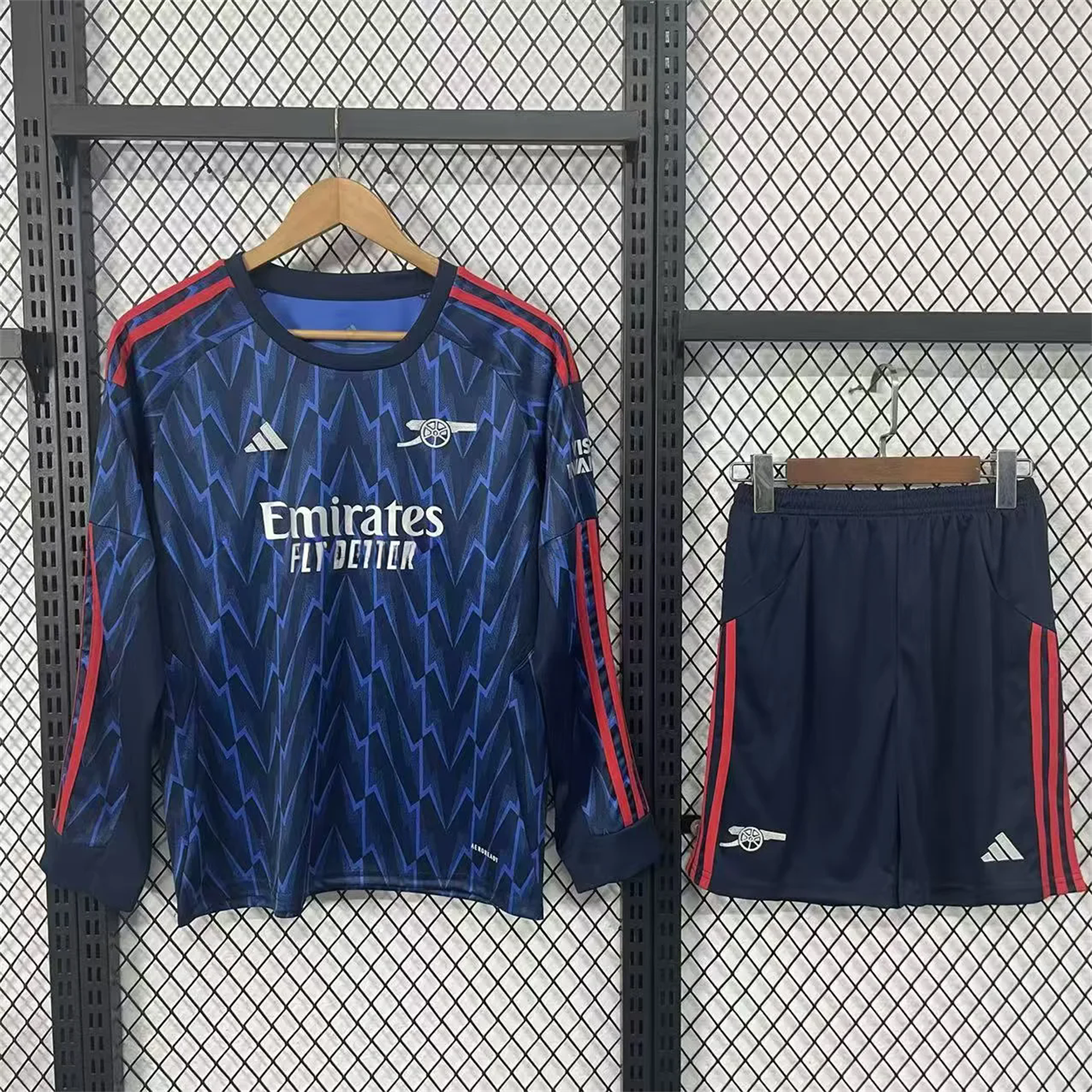 Arsenal 25-26 Away Blue Long Sleeves Kids Kit - UnitedFutballJersey