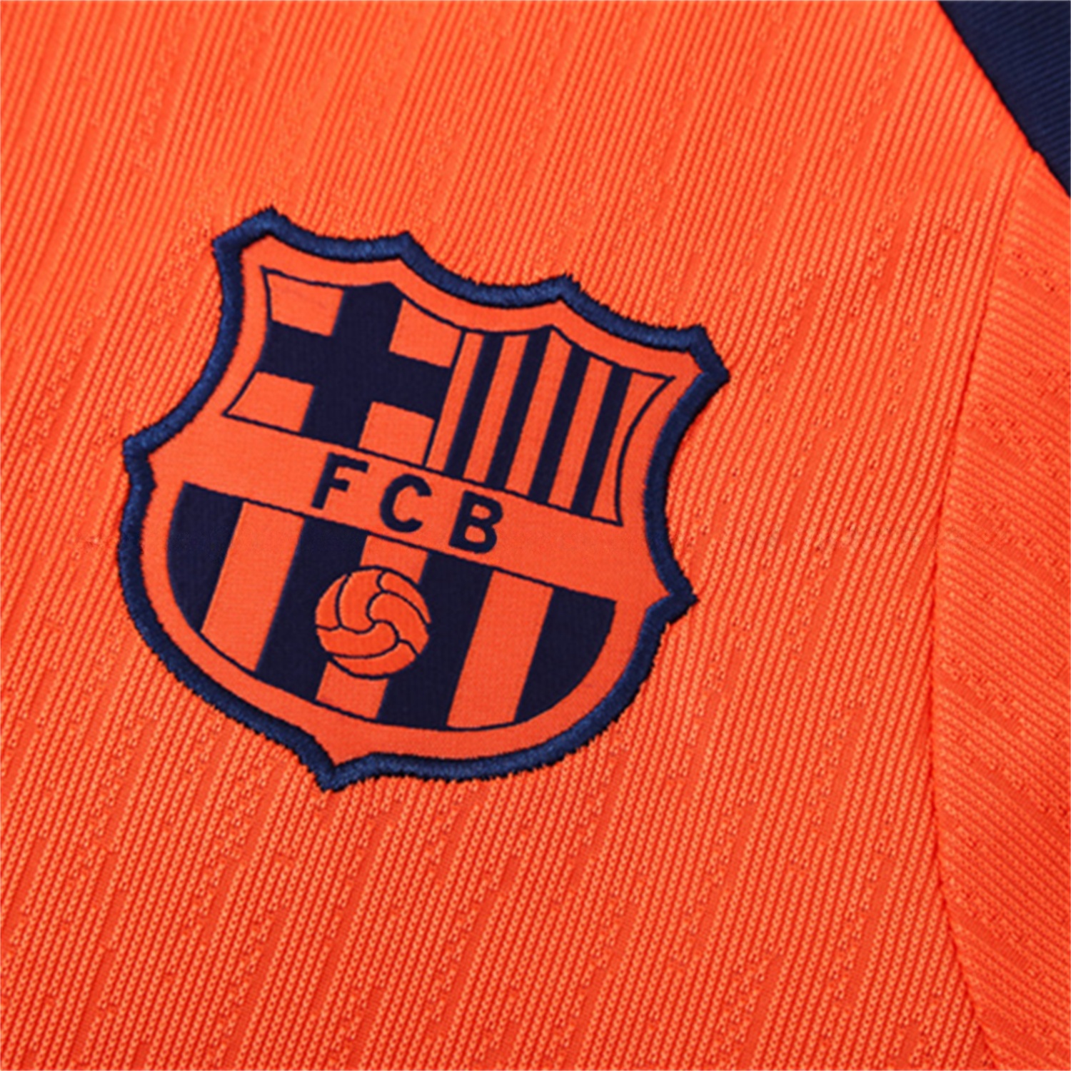 Barcelona 25-26 Kids Long Sleeve Training Set - Orange Top Royal Blue Sponsor & Royal Blue Pants - UnitedFutballJersey