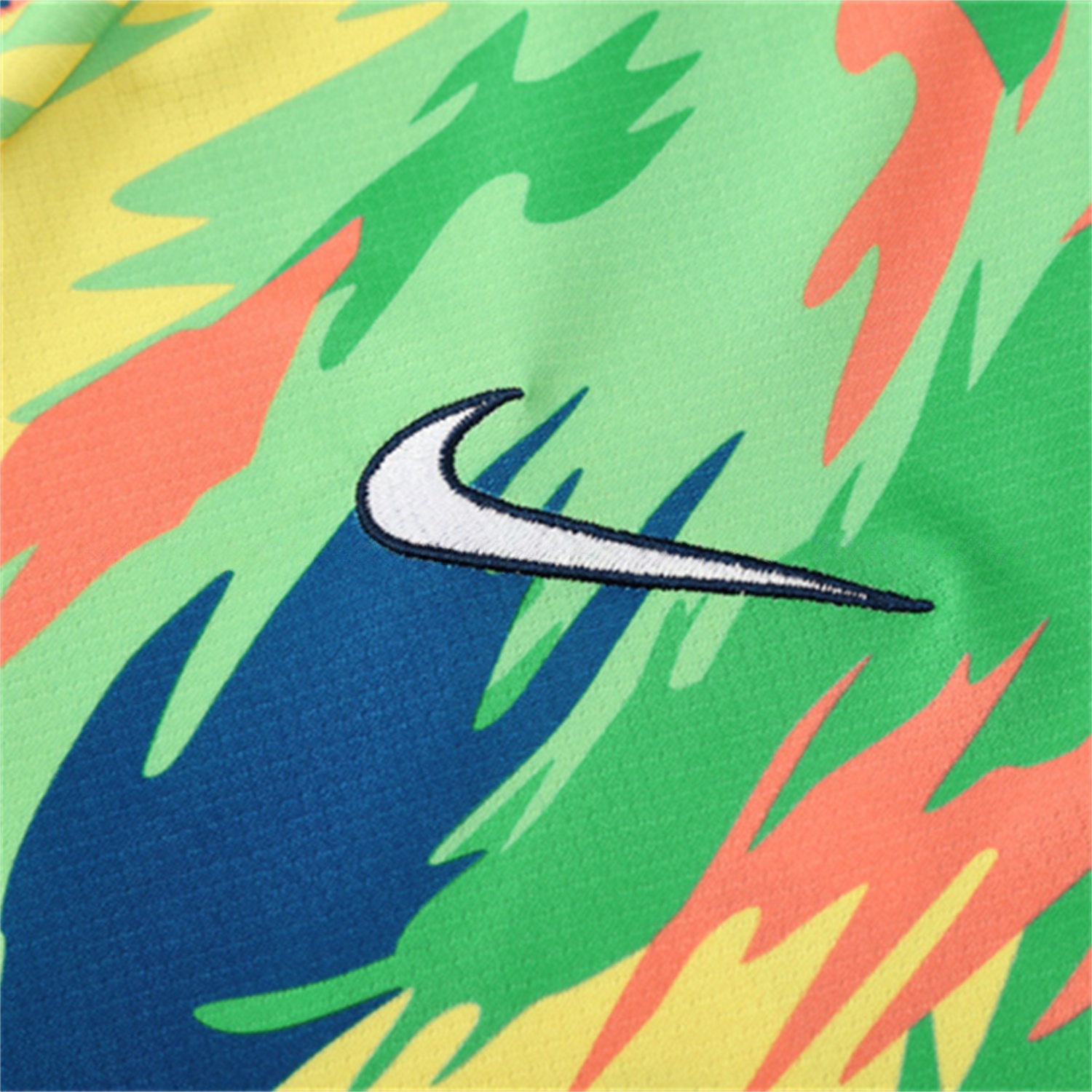 Brazil 25-26 Kids Short-Sleeve Training Set - Blue Green Camouflage Top & Blue Shorts - UnitedFutballJersey