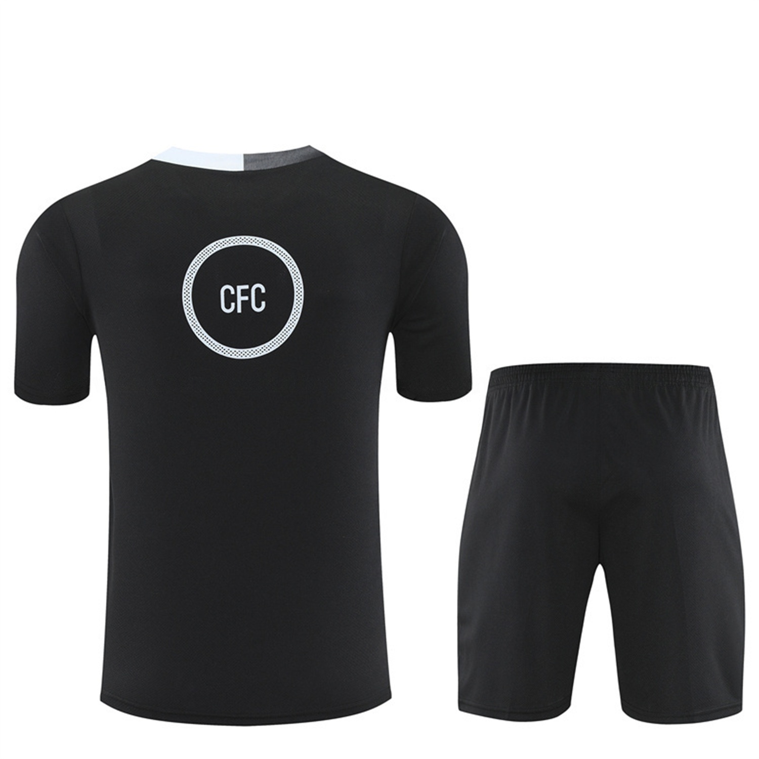 C.H.E.L.S.E.A 25-26 Kids Short-Sleeve Training Set - Black Top & Black Shorts - UnitedFutballJersey