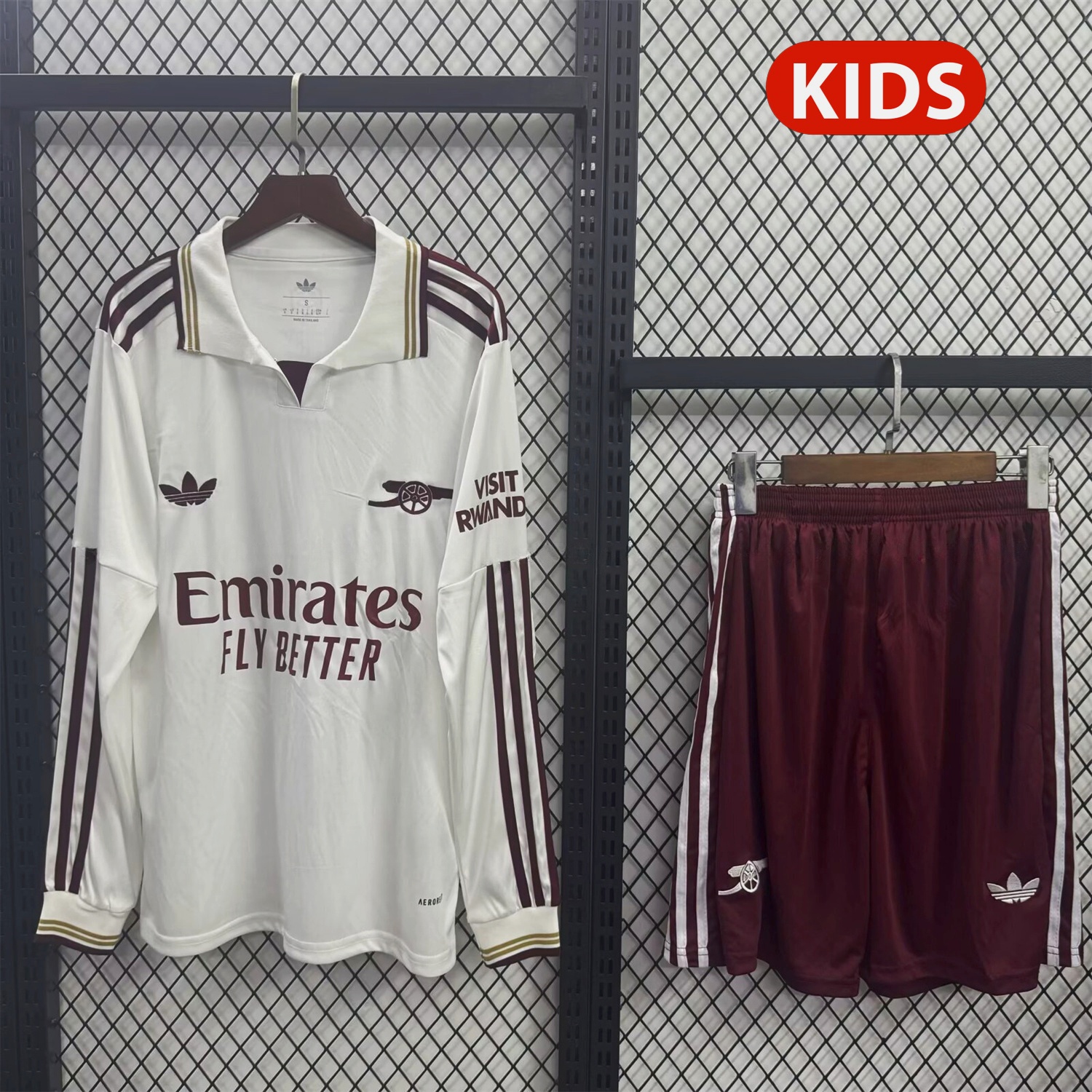 Arsenal 25-26 Third White Long Sleeves Kids Kit - UnitedFutballJersey