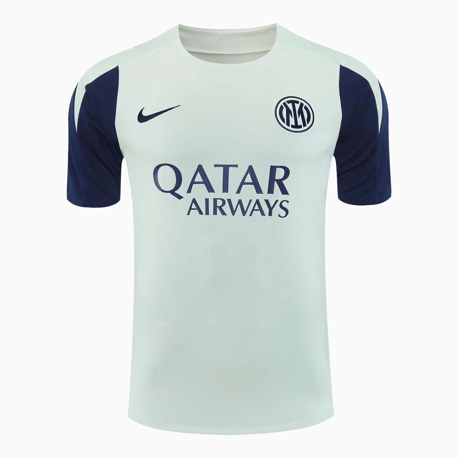 Inter Milan 25-26 Short-Sleeve Training Set - Blue Sleeve White Top & Blue Shorts - UnitedFutballJersey