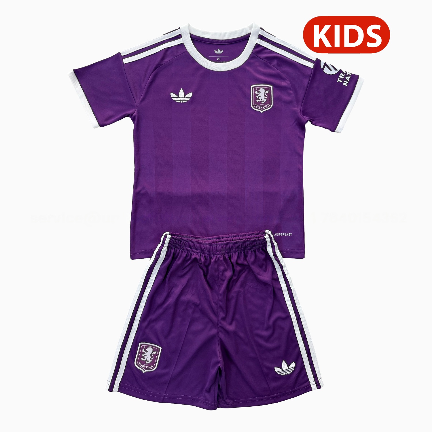 Aston Villa 25-26 Purple Goalkeeper Kids Kit - UnitedFutballJersey