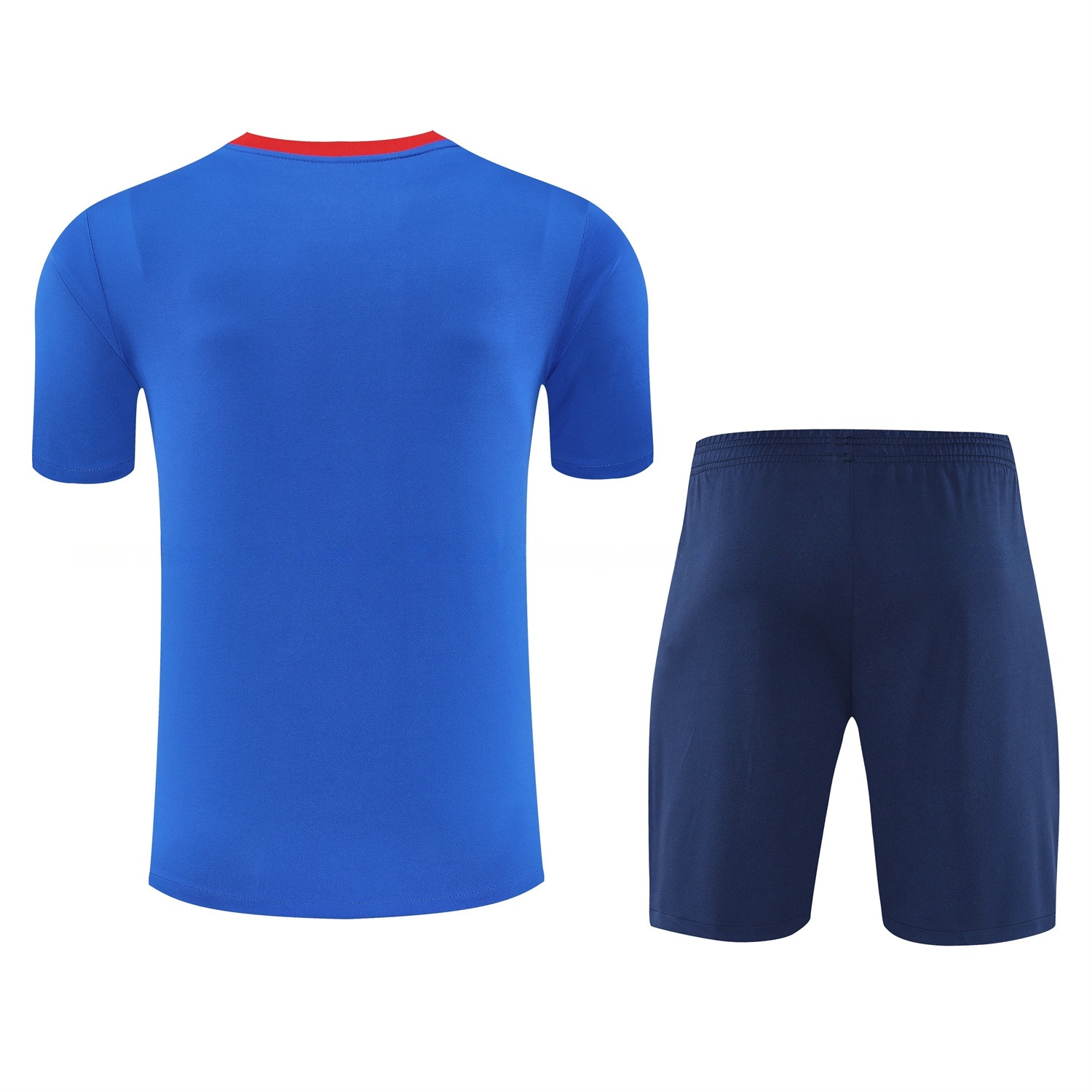 Paris Saint-Germain PSG 25-26 Short-Sleeve Training Set - Red And Blue Lines Top & Blue Shorts - UnitedFutballJersey