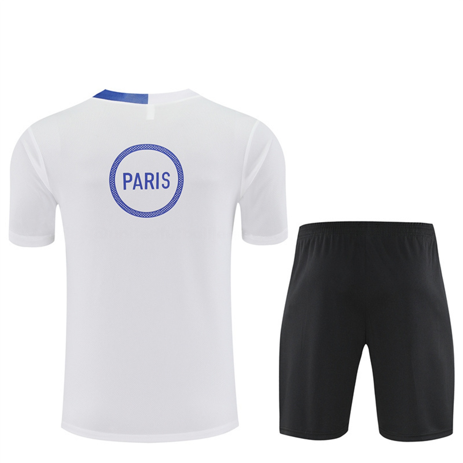 Paris Saint-Germain PSG 25-26 Short-Sleeve Training Set - White Top & Black Shorts - UnitedFutballJersey