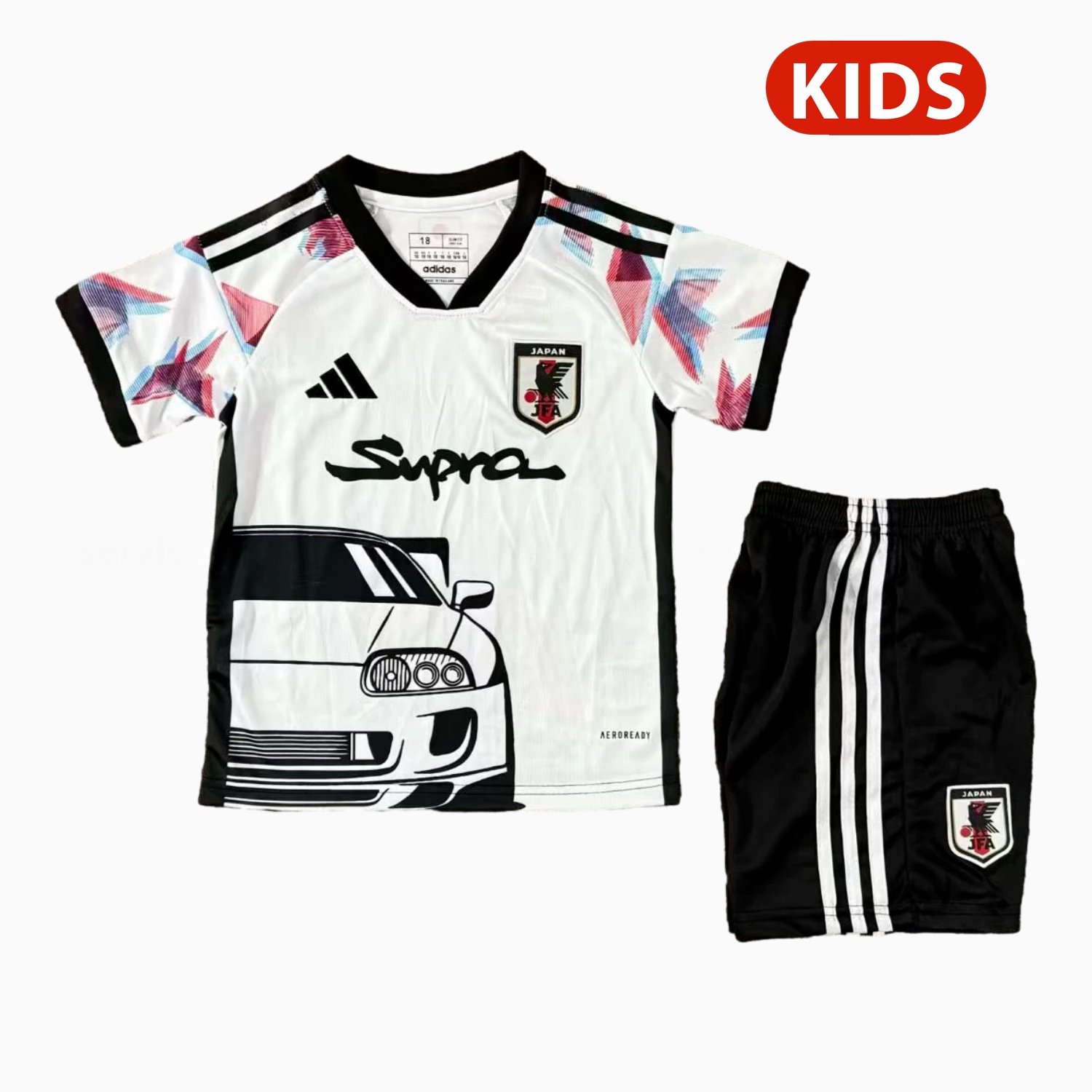 Japan 25-26 Black Car White Special Kids Kit - UnitedFutballJersey