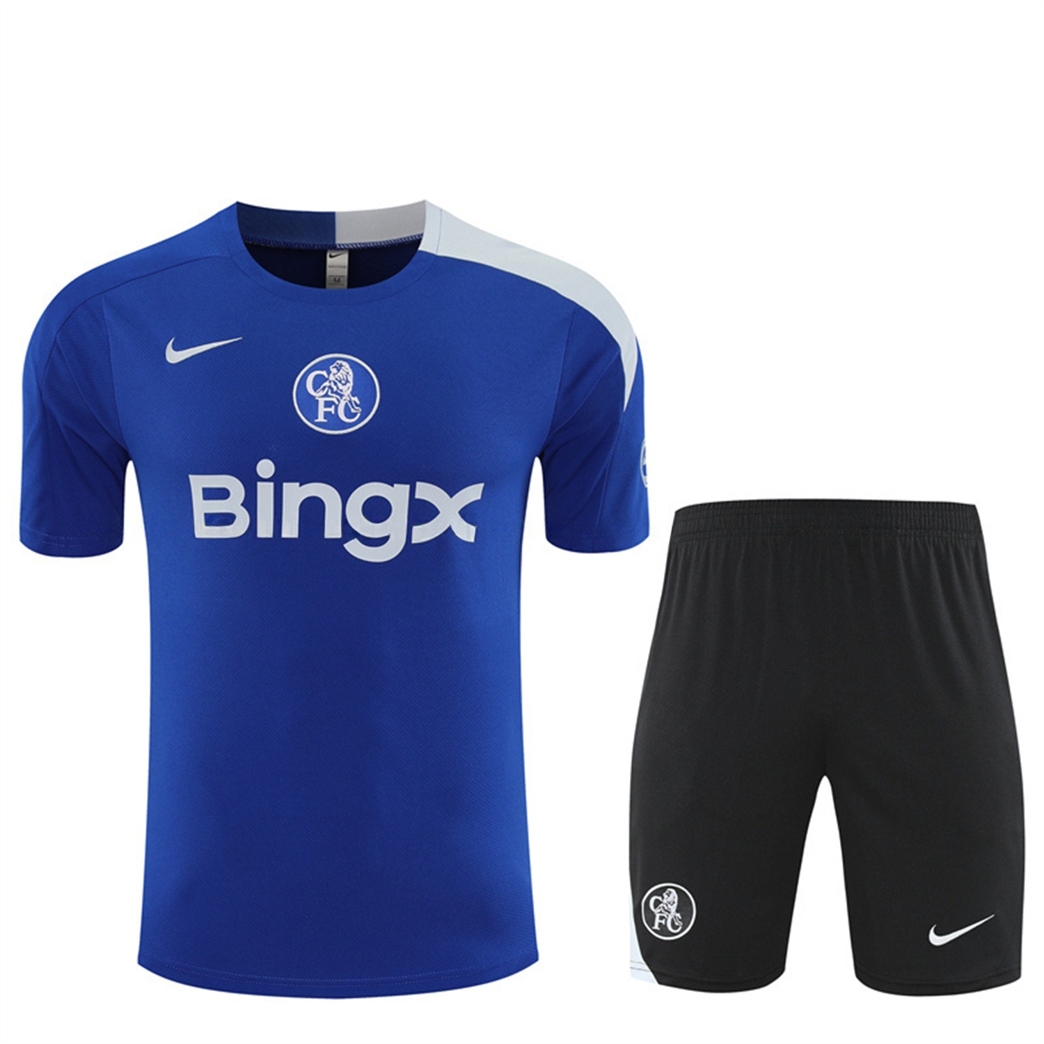 C.H.E.L.S.E.A 25-26 Short-Sleeve Training Set - Blue Top & Black Shorts - UnitedFutballJersey