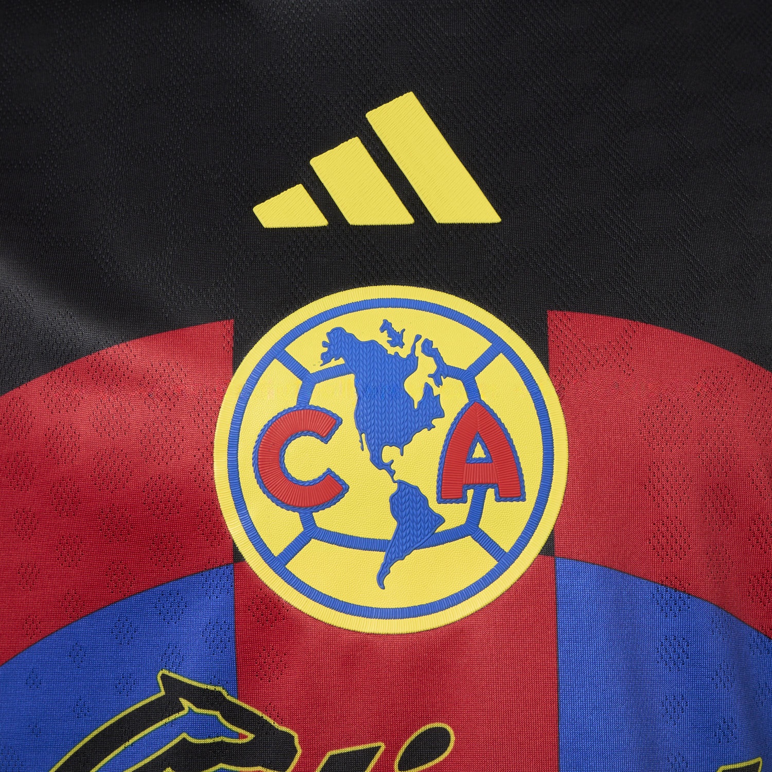 【El Día de Muertos Font】Club América 25-26 Home Yellow Jersey - Player Version - UnitedFutballJersey