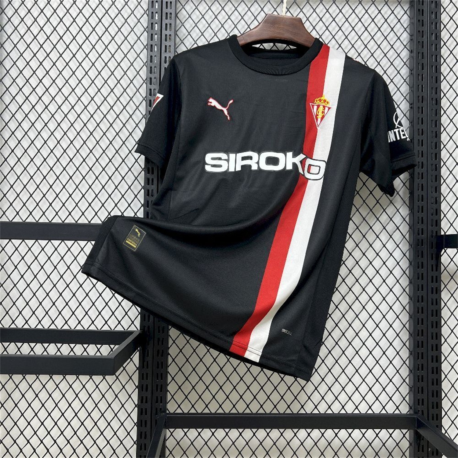 Sporting Gijon 25-26 Away Black Jersey - Fans Version - UnitedFutballJersey