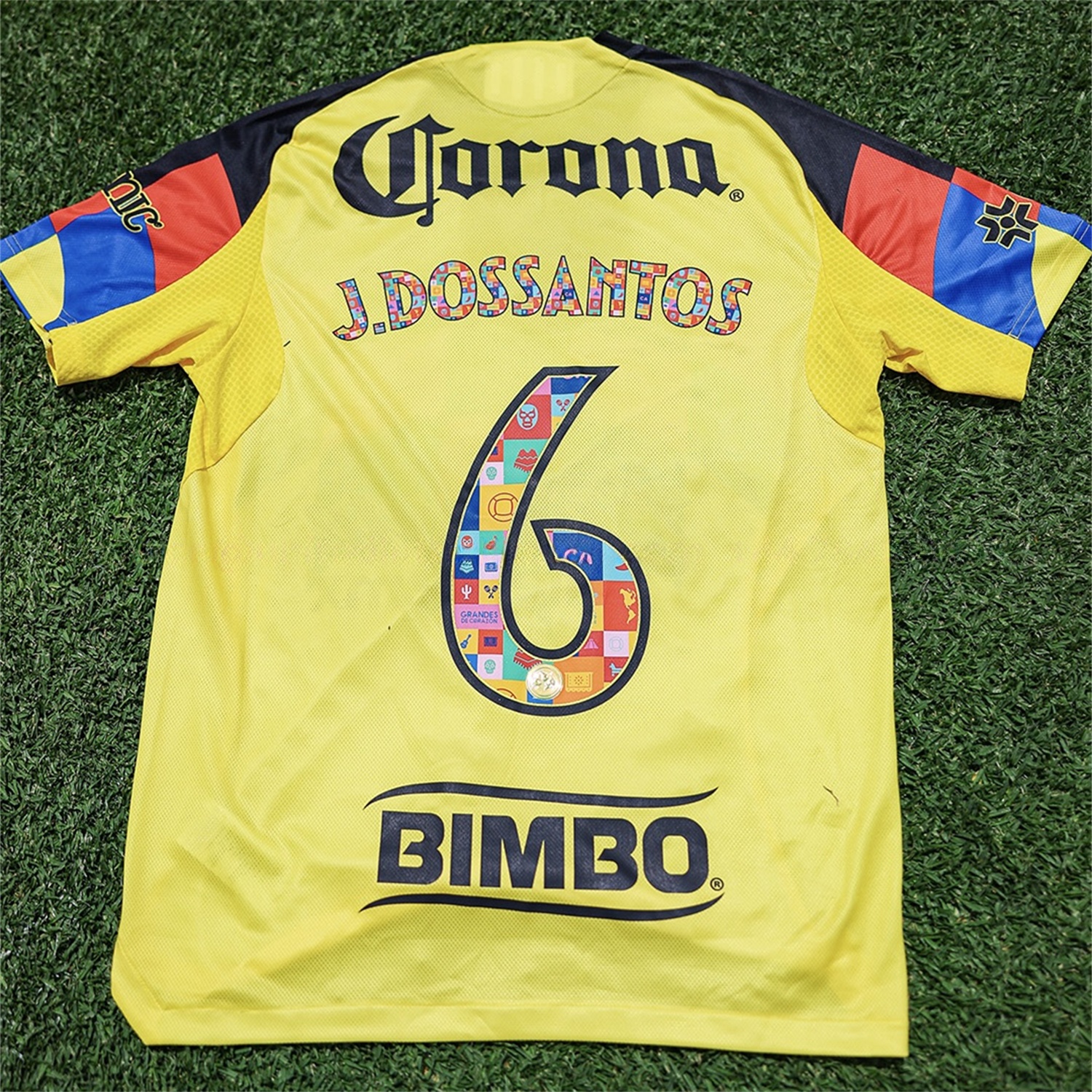 【El Día de Muertos Font】Club América 25-26 Home Yellow Jersey - Player Version - UnitedFutballJersey
