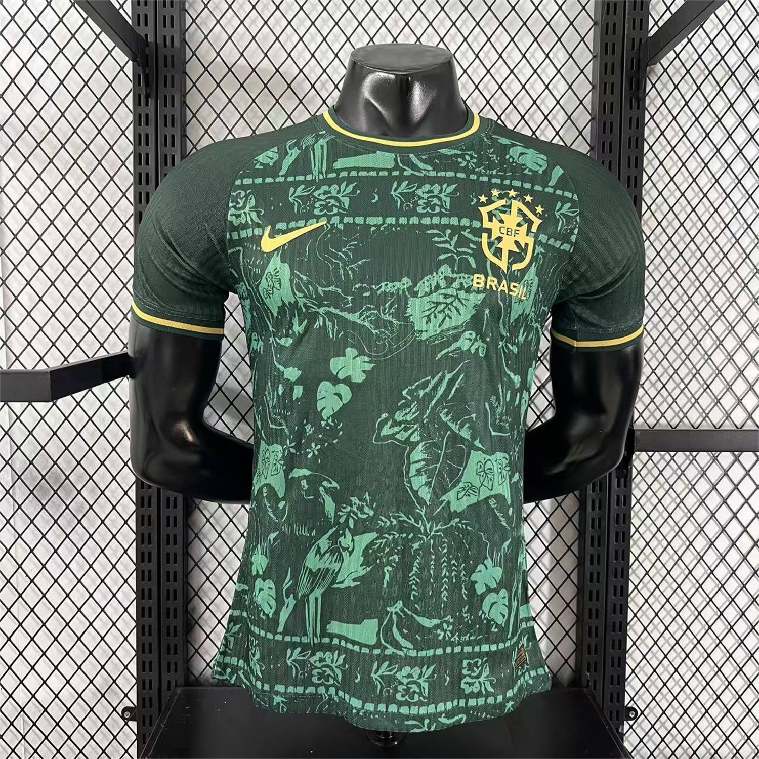 Brazil 25-26 Green Leaves Jersey - Player Version - UnitedFutballJersey