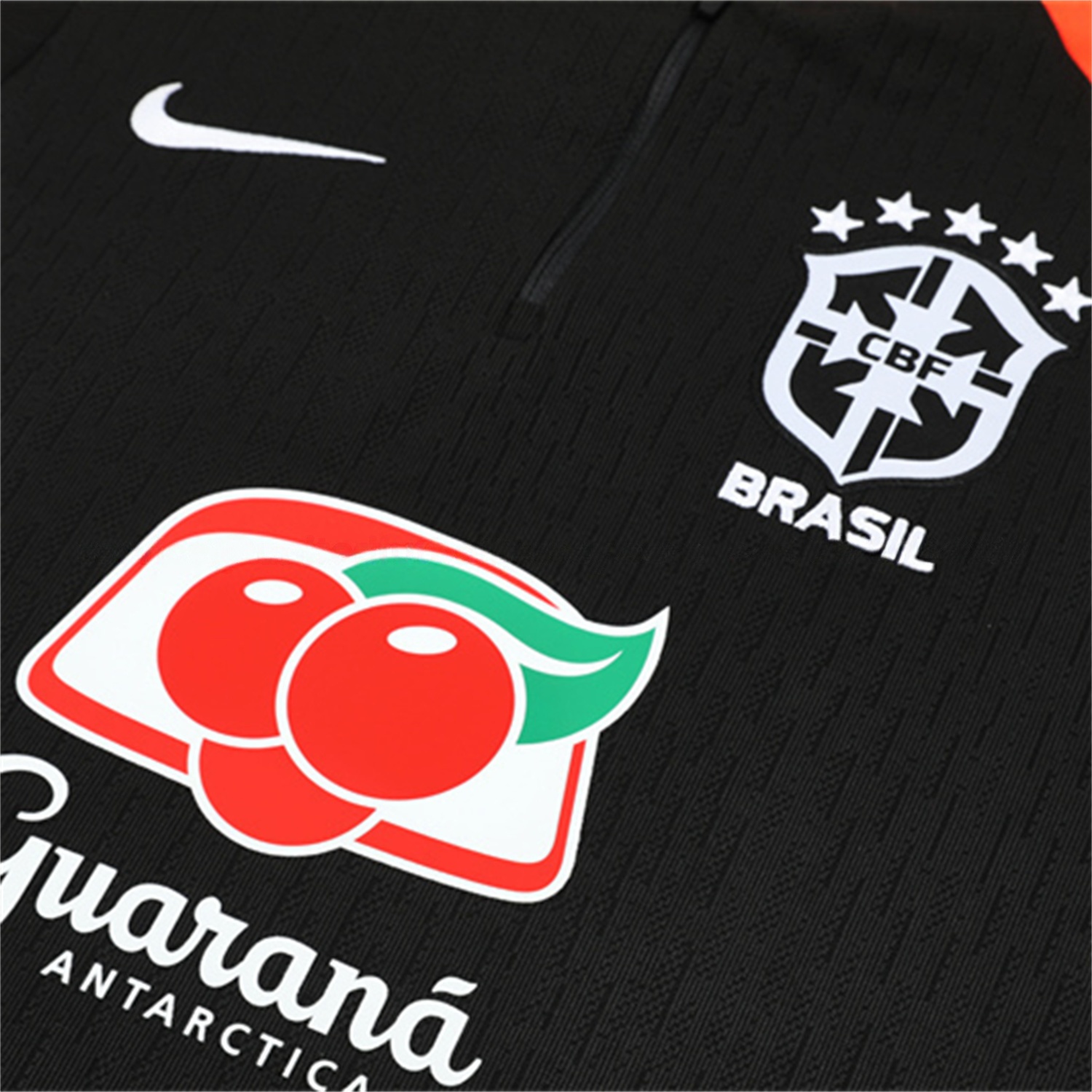 Brazil 25-26 Long Sleeve Training Set - Player Version - Black Top and Pants - UnitedFutballJersey