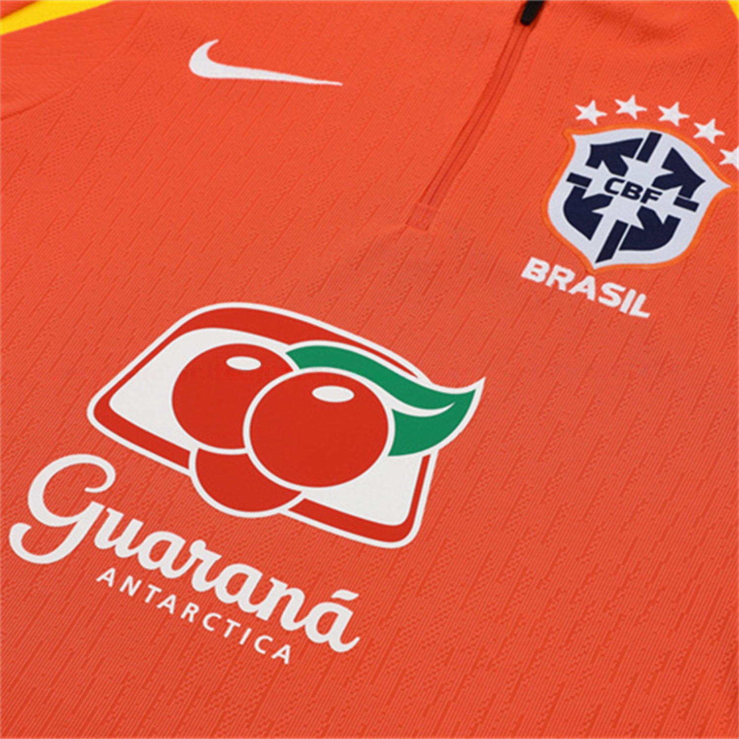 Brazil 25-26 Long Sleeve Training Set - Player Version - Orange Top and Black Pants - UnitedFutballJersey