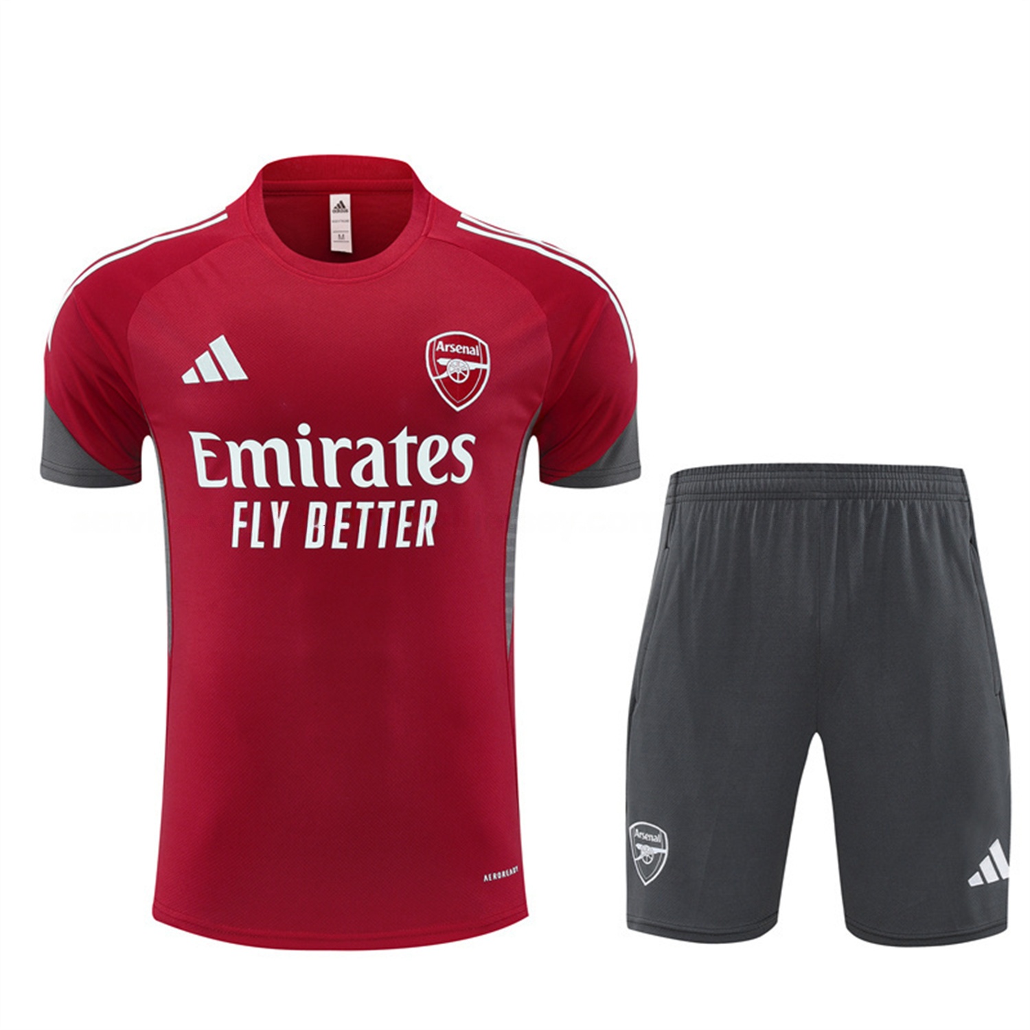 Arsenal 25-26 Short-Sleeve Training Set- Red Top & Green Shorts - UnitedFutballJersey