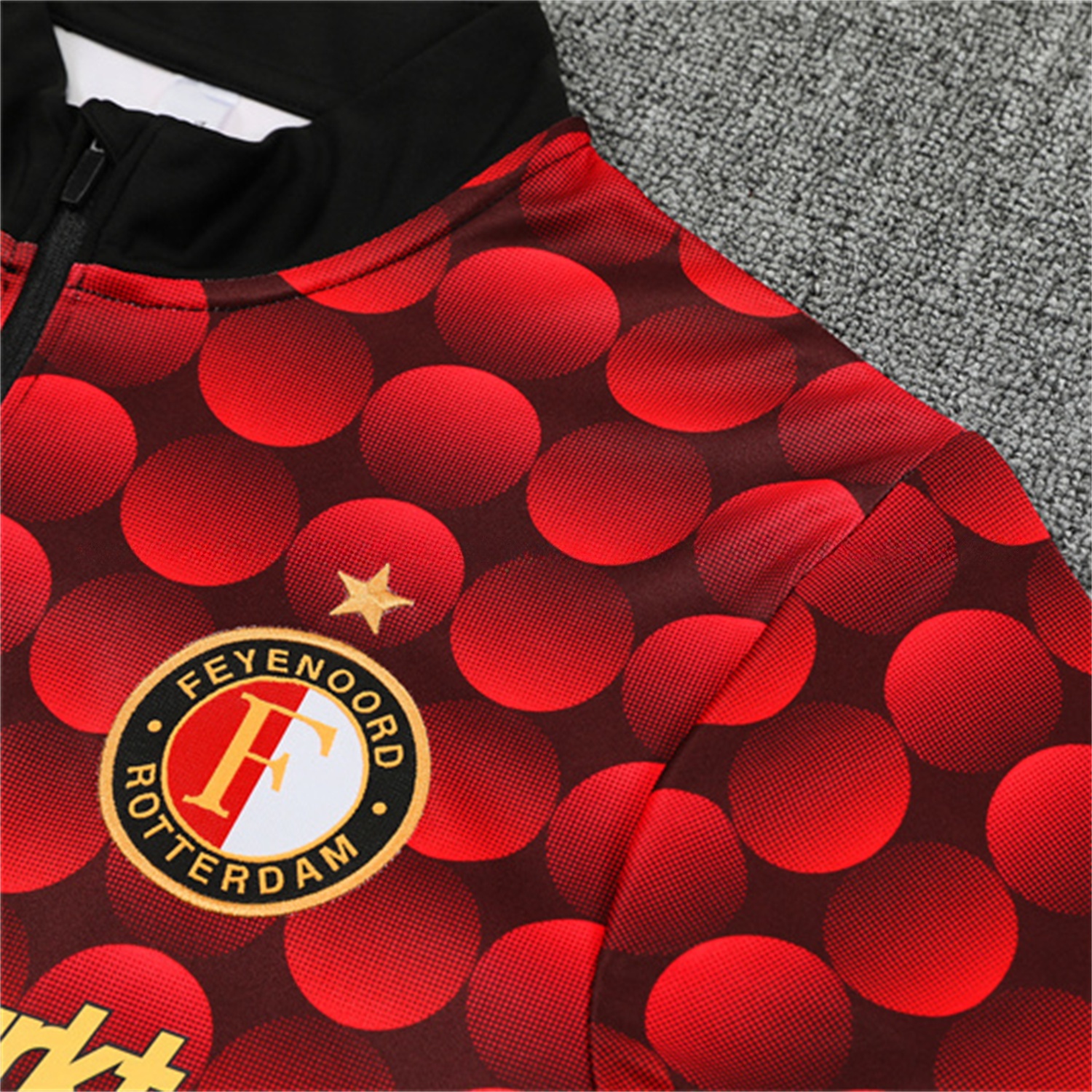 Feyenoord 25-26 Kids Long Sleeve Training Set - Red Top & Black Pants - UnitedFutballJersey