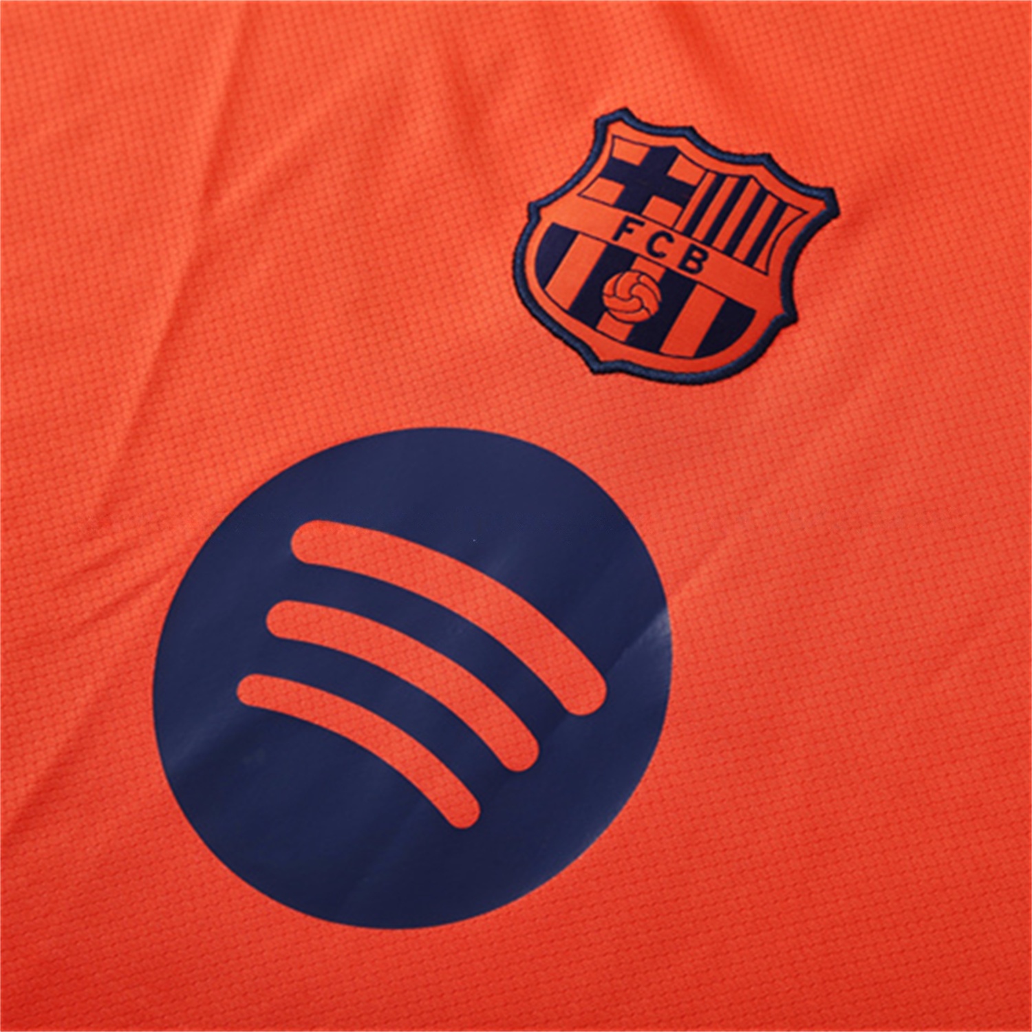 Barcelona 25-26 Short-Sleeve Training Set - Orange Top Royal Blue Sponsor& Royal Blue Shorts - UnitedFutballJersey