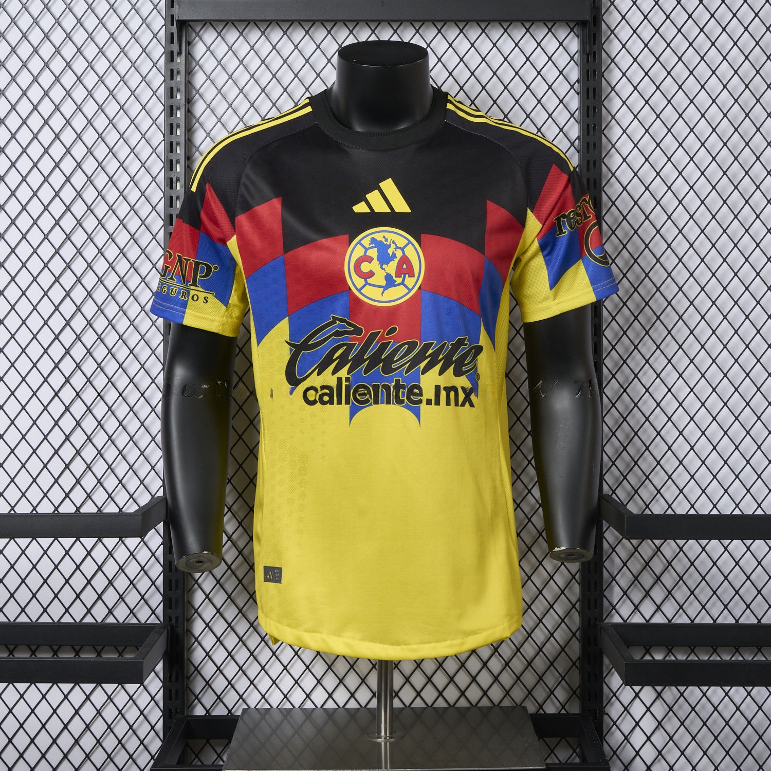 【El Día de Muertos Font】Club América 25-26 Home Yellow Jersey - Player Version - UnitedFutballJersey