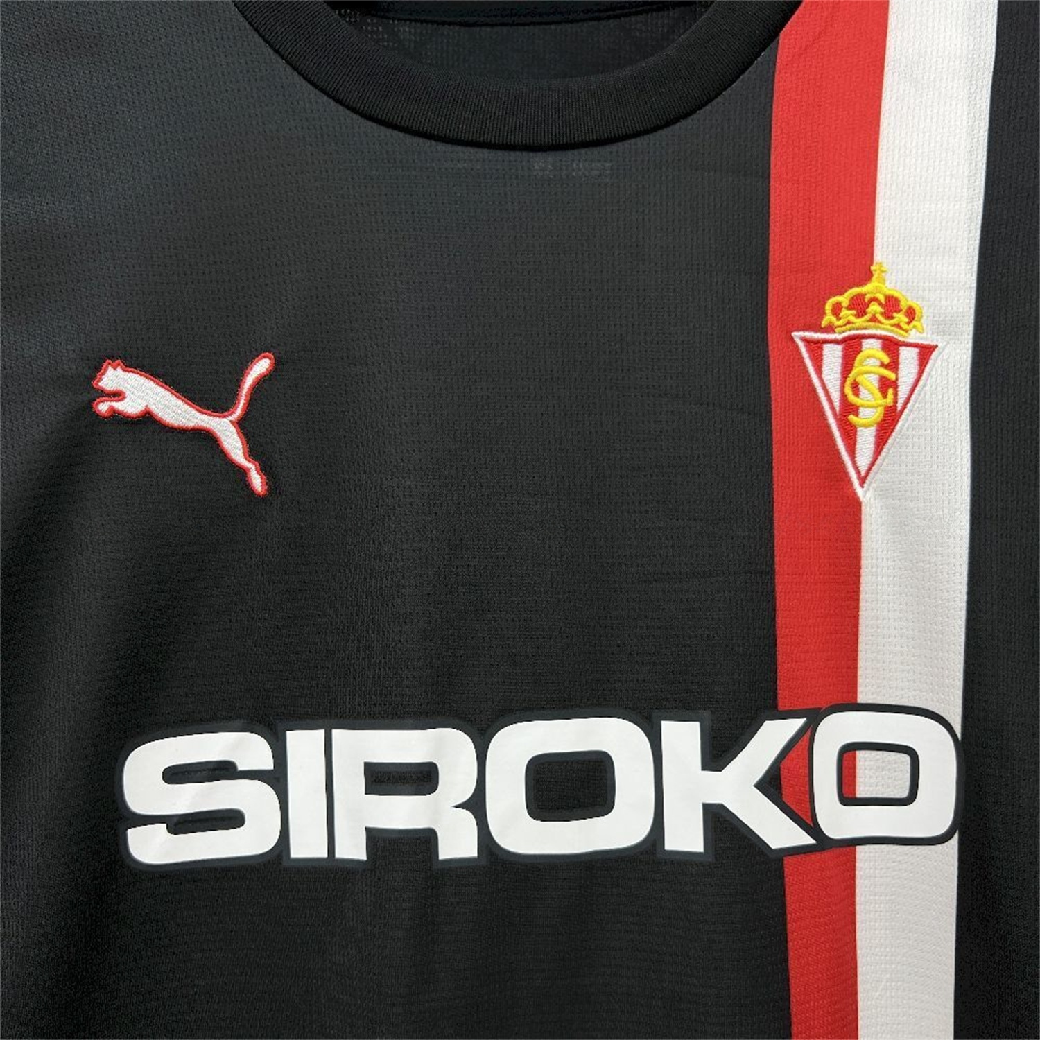 Sporting Gijon 25-26 Away Black Jersey - Fans Version - UnitedFutballJersey