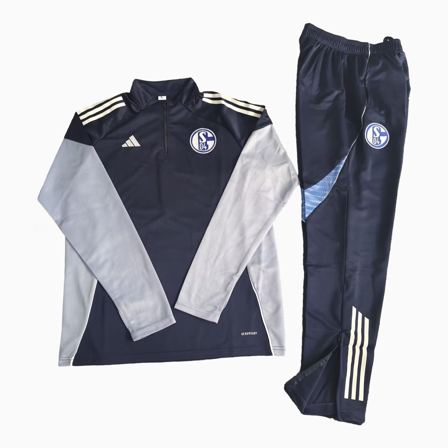 Schalke 04 25-26 Long Sleeve Training Set - Deep Blue Top & Deep Blue Pants - UnitedFutballJersey