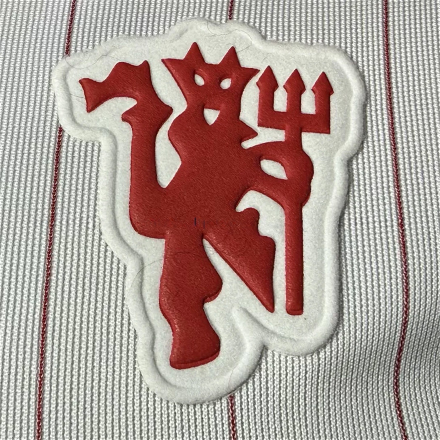 Manchester United 25-26 Trefoil Red Lines White Travel Jersey - Player Version - UnitedFutballJersey