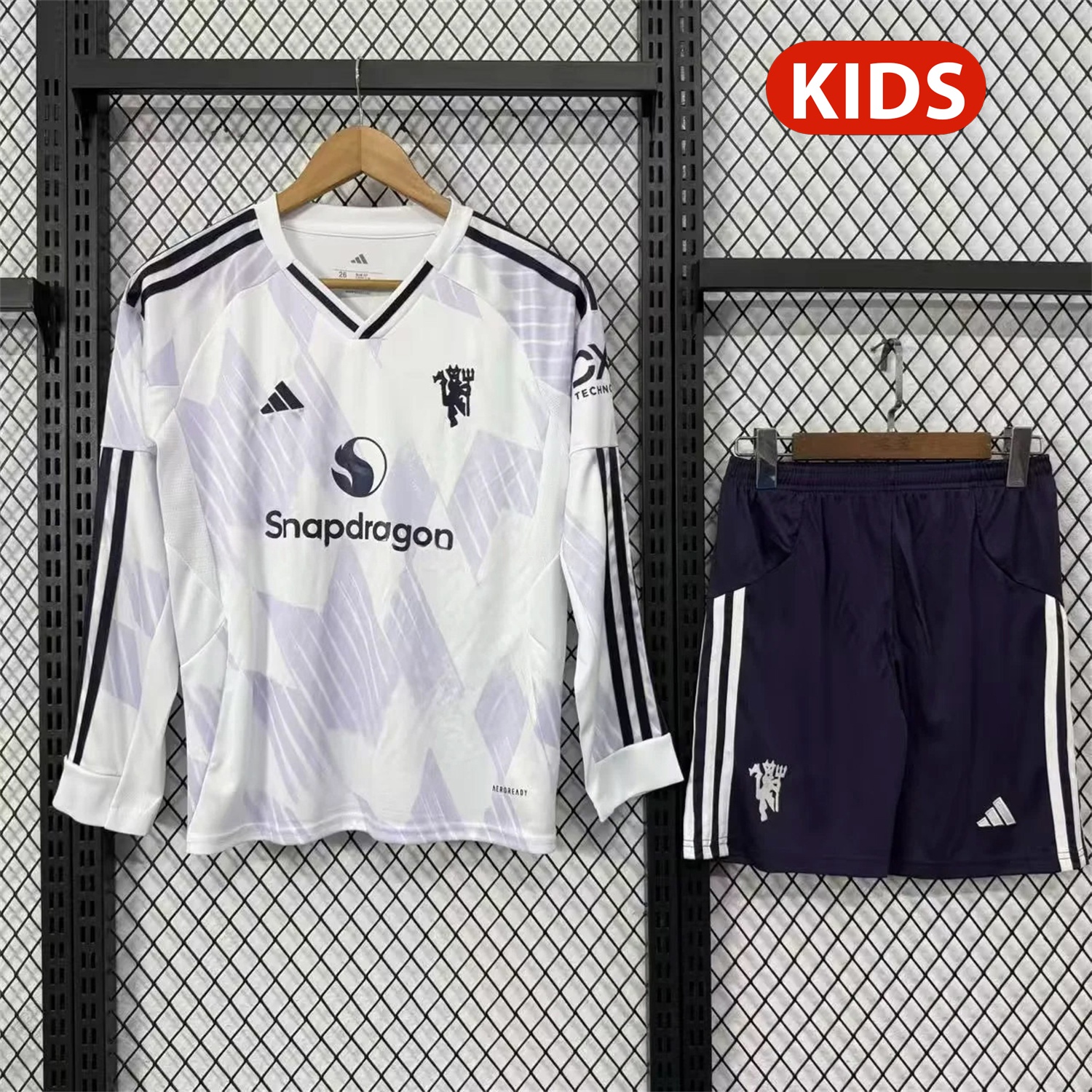 Manchester United 25-26 Away Long Sleeves Kids Kit - UnitedFutballJersey