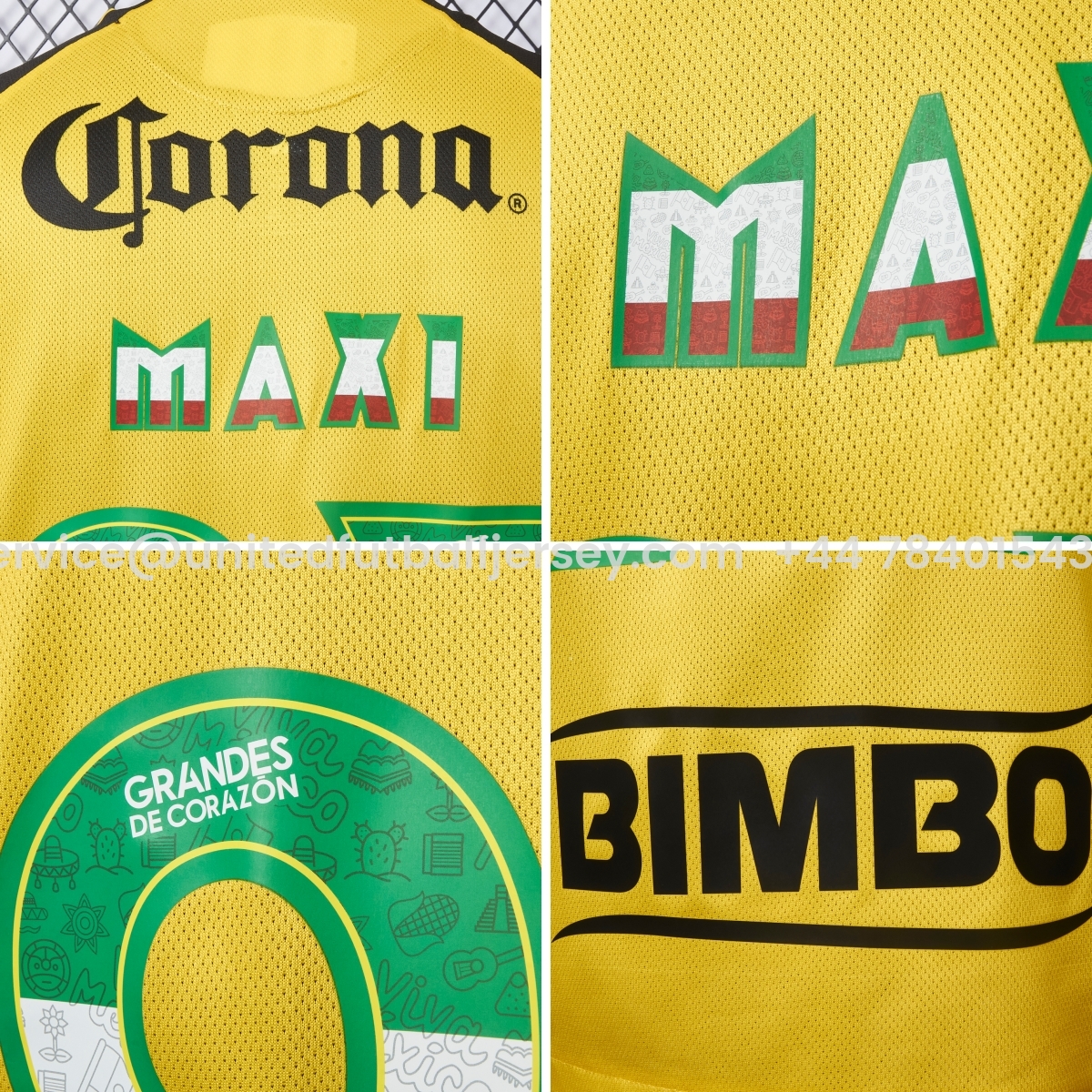 【Three-color Font】Club América 25-26 Home Yellow Jersey - Player Version - UnitedFutballJersey