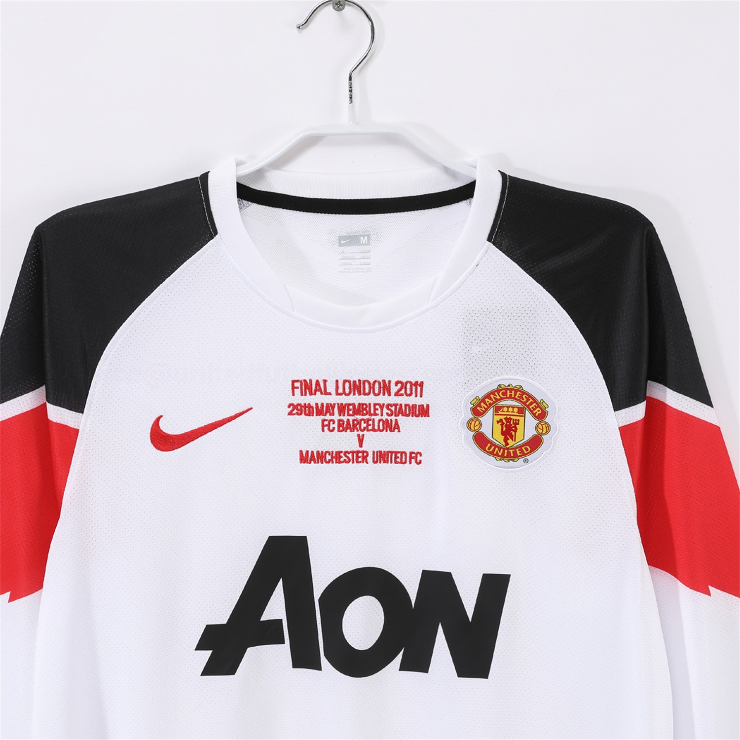 Retro Manchester United 10-11 Away Long Sleeves Jersey - Champions League Final Version - UnitedFutballJersey