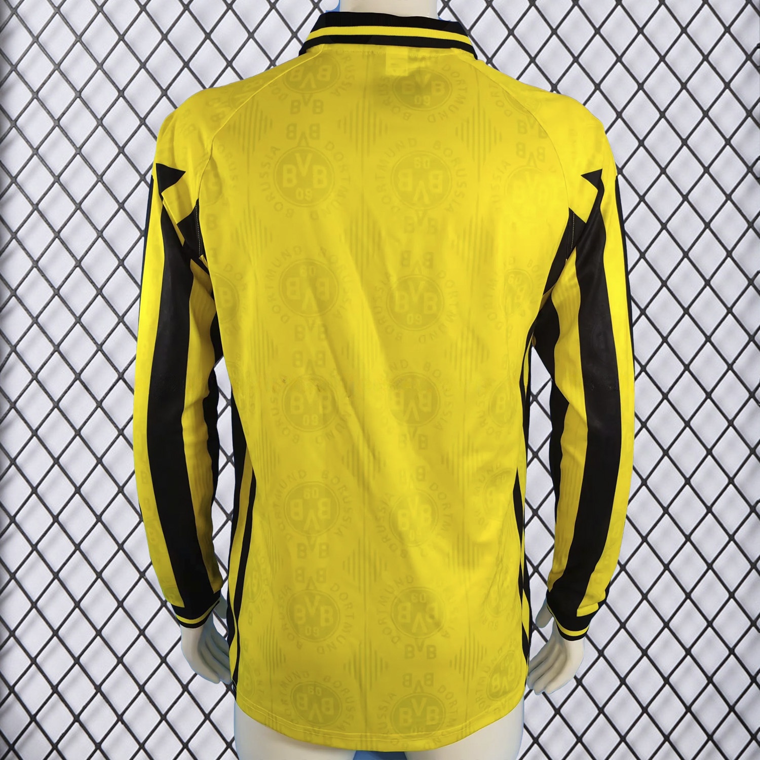 Retro Dortmund 1996-97 Home Long Sleeves Jersey - UnitedFutballJersey