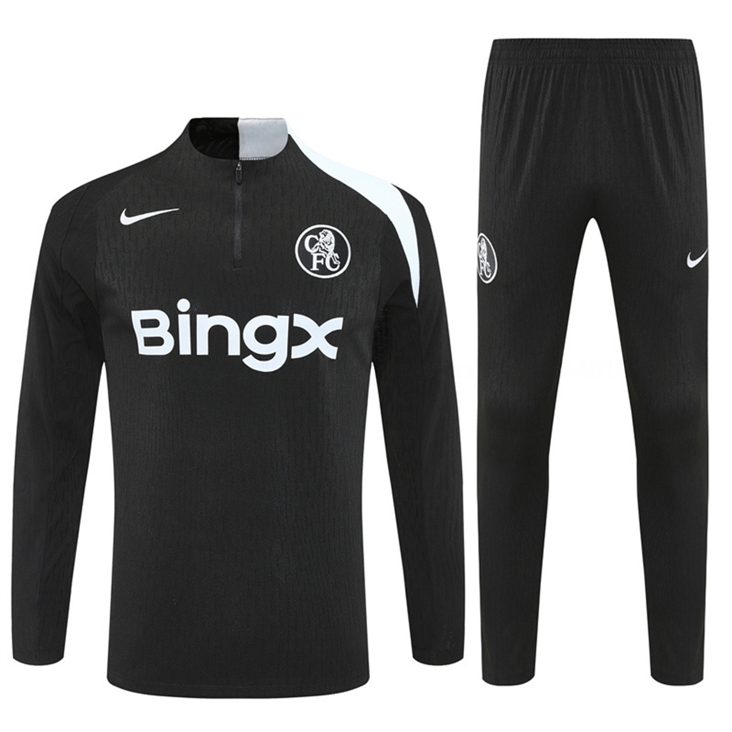 C.H.E.L.S.E.A 25-26 Long Sleeve Training Set - Player Version - Black Top and Black Pants - UnitedFutballJersey