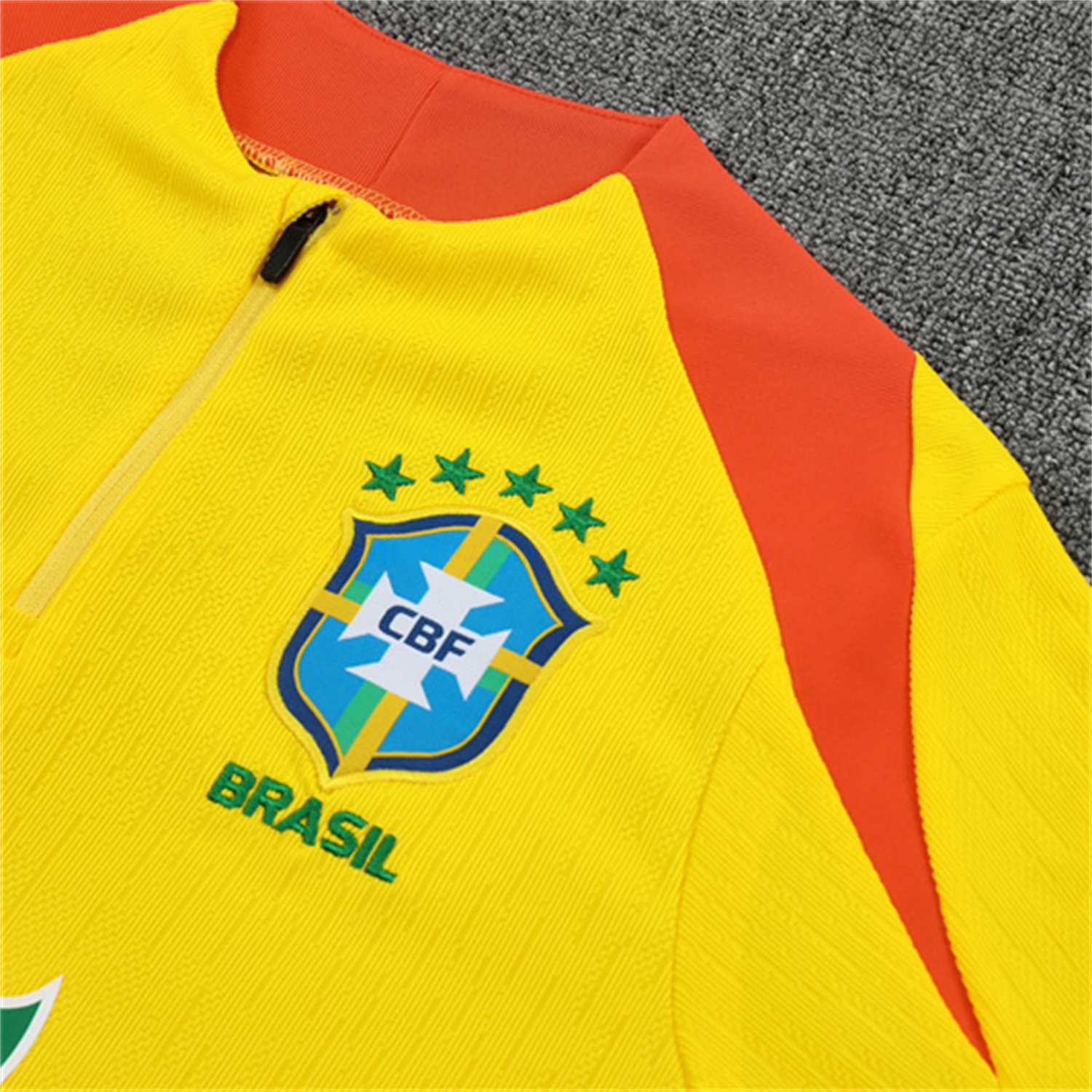 Brazil 25-26 Long Sleeve Training Set - Player Version - Yellow Top and Black Pants - UnitedFutballJersey