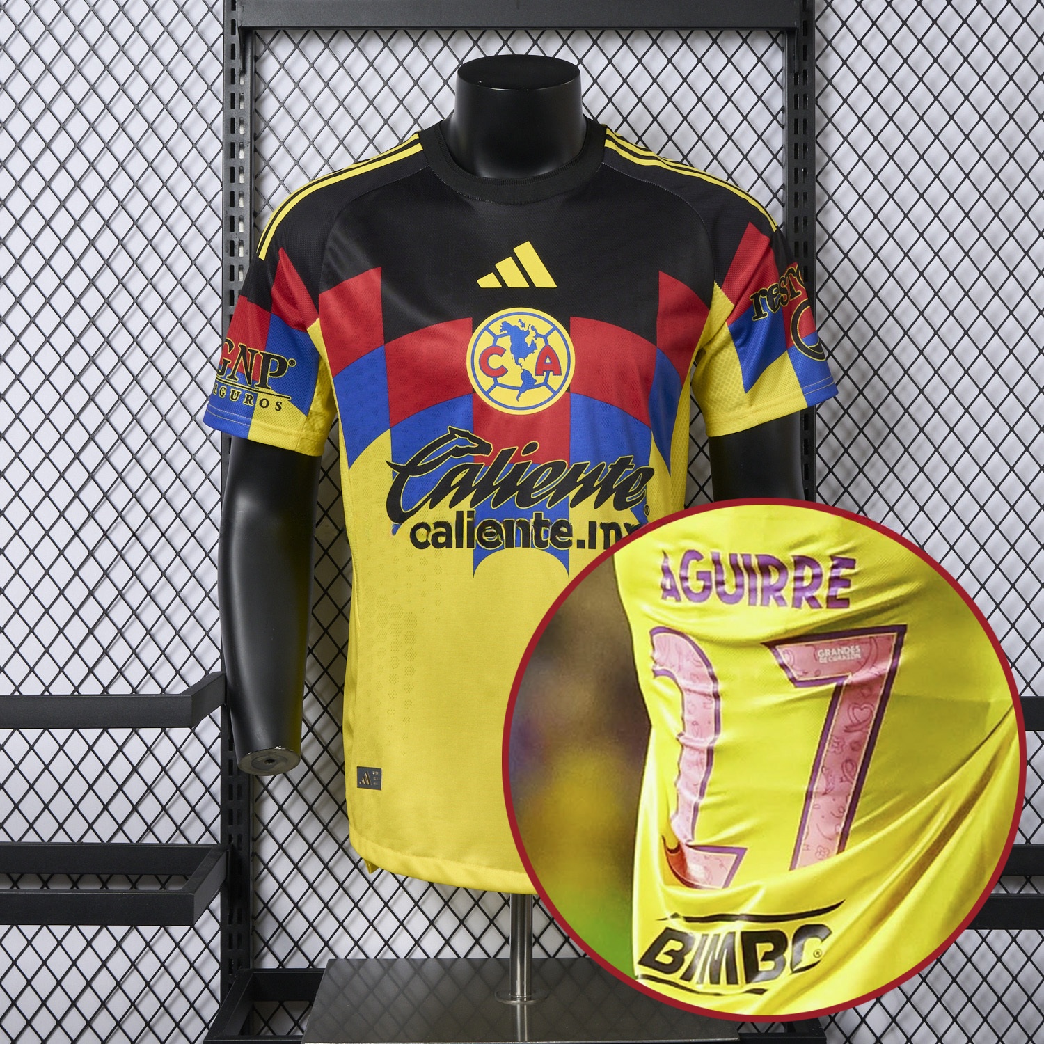 【Pink Font】Club América 25-26 Home Yellow Jersey - Player Version - UnitedFutballJersey