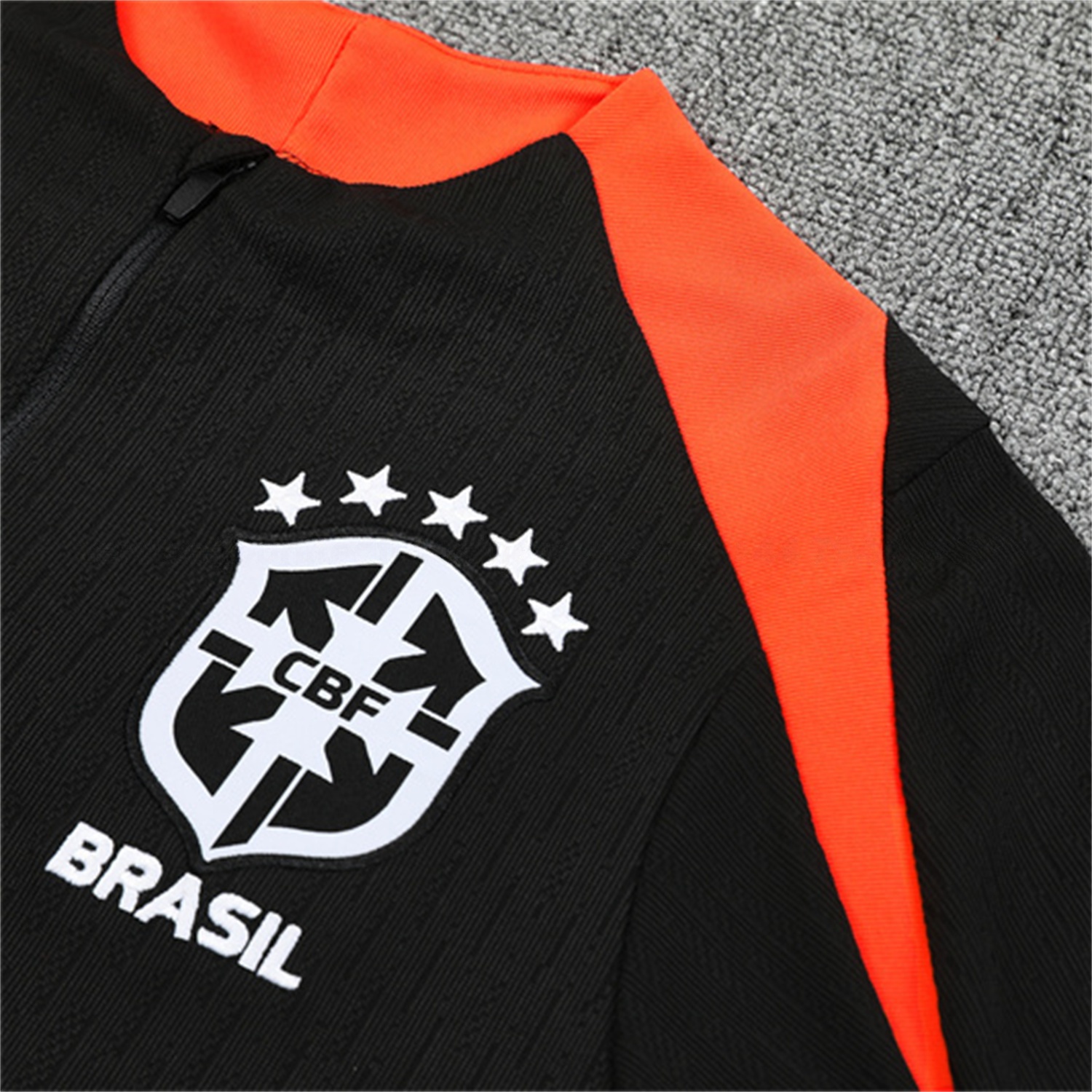 Brazil 25-26 Long Sleeve Training Set - Player Version - Black Top and Pants - UnitedFutballJersey