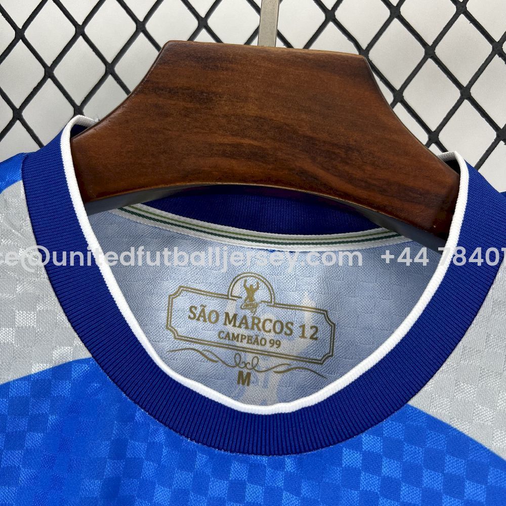 Retro Palmeiras 1999-00 Marcos 12 Goalkeeper Blue Jersey - UnitedFutballJersey