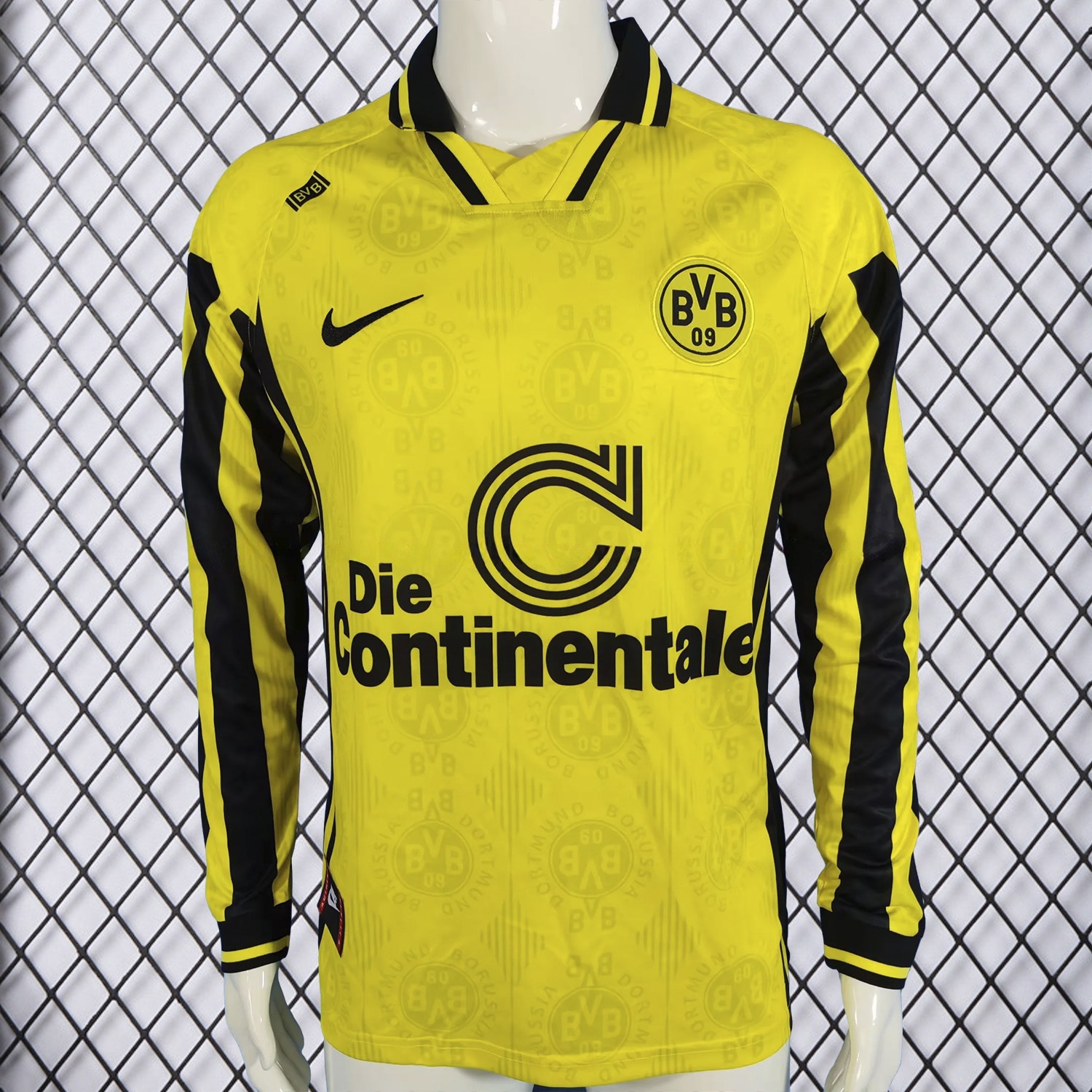 Retro Dortmund 1996-97 Home Long Sleeves Jersey - UnitedFutballJersey