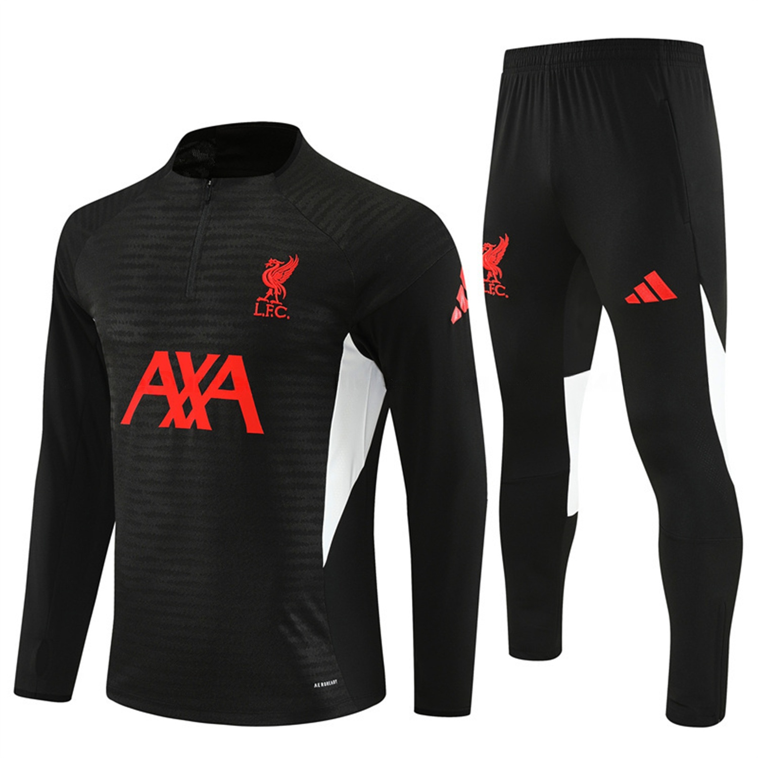 Liver.pool 25-26 Long Sleeve Training Set - Player Version - Black Top & Black Pants - UnitedFutballJersey