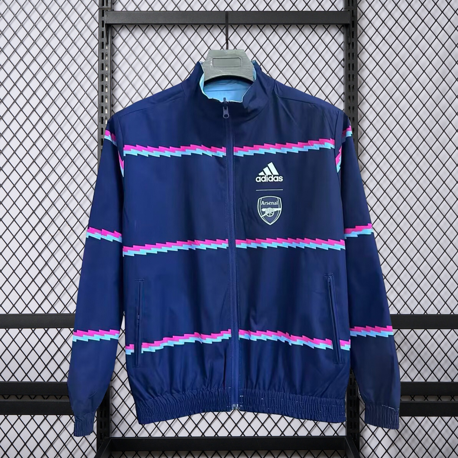 Arsenal 25-26 Double Sided Reversible Windbreaker - Deep Blue & Light Blue - UnitedFutballJersey