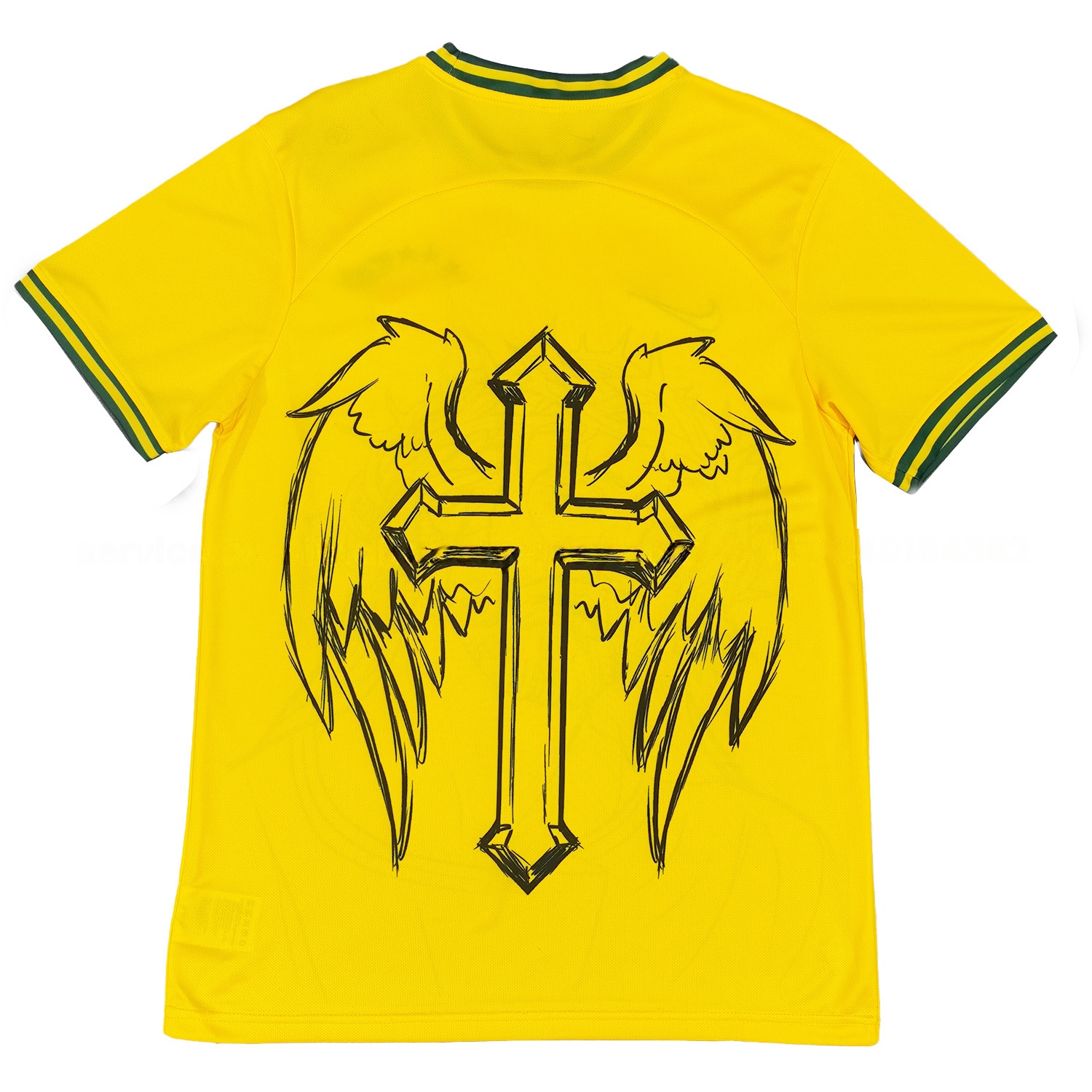 Brazil 25-26 Jesus And Angel Cross Yellow Jersey - Fans Version - UnitedFutballJersey