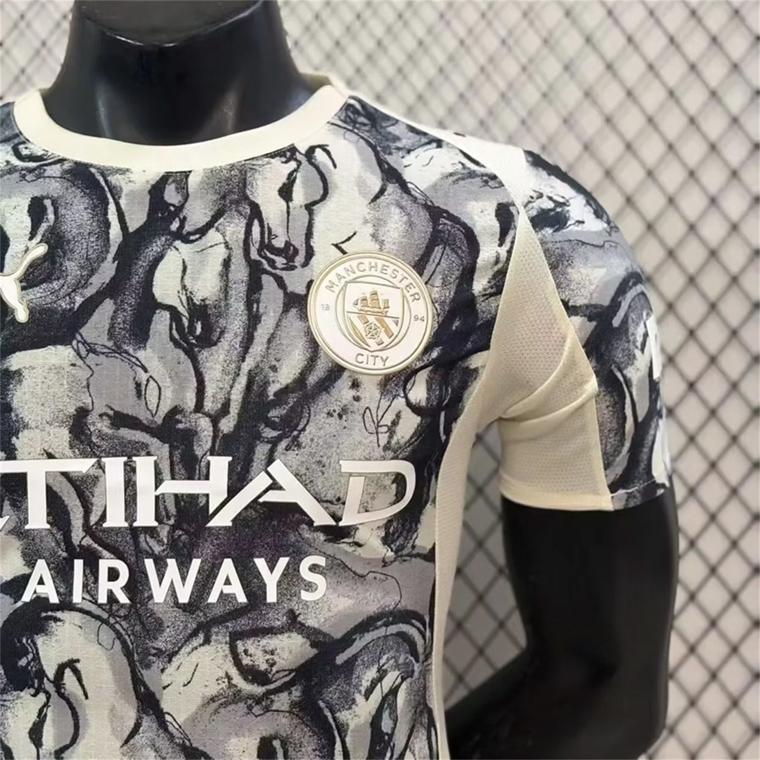 Manchester City 25-26 Year of the Horse Ink Painting Special Jersey - Player Version - UnitedFutballJersey