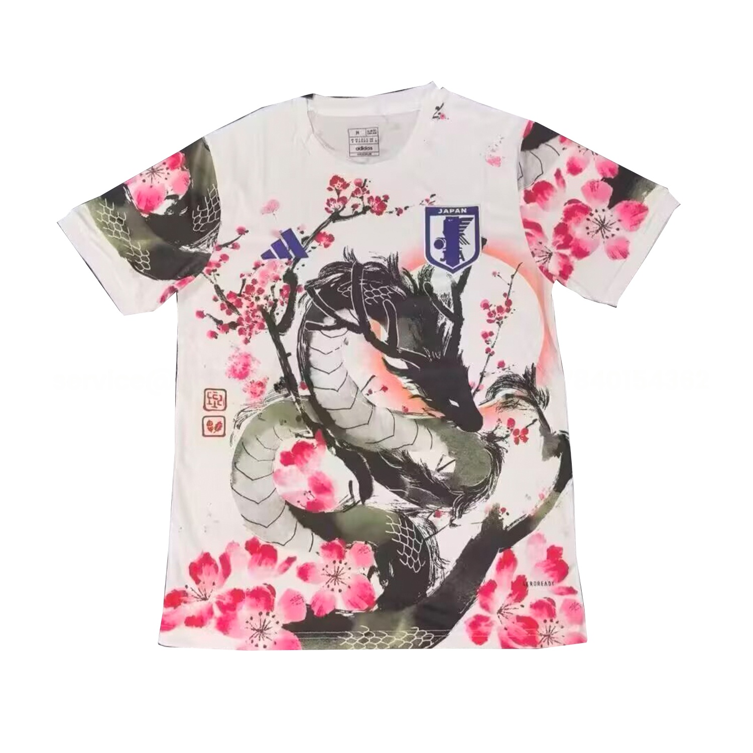 Japan 25-26 Cherry Blossom Ink Painting Black Dragon Special Jersey - Fans Version - UnitedFutballJersey